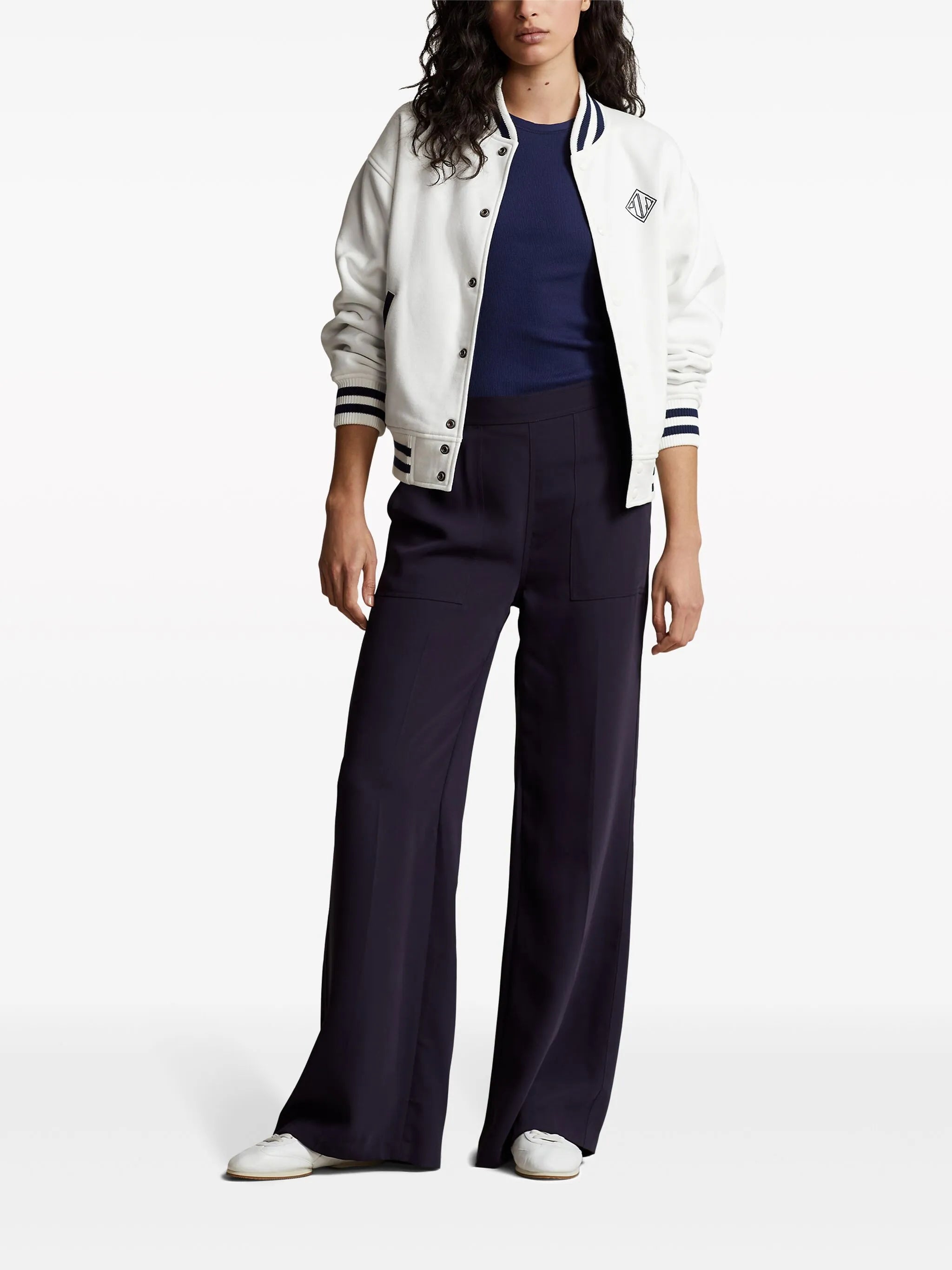 logo-embroidered reversible bomber jacket
