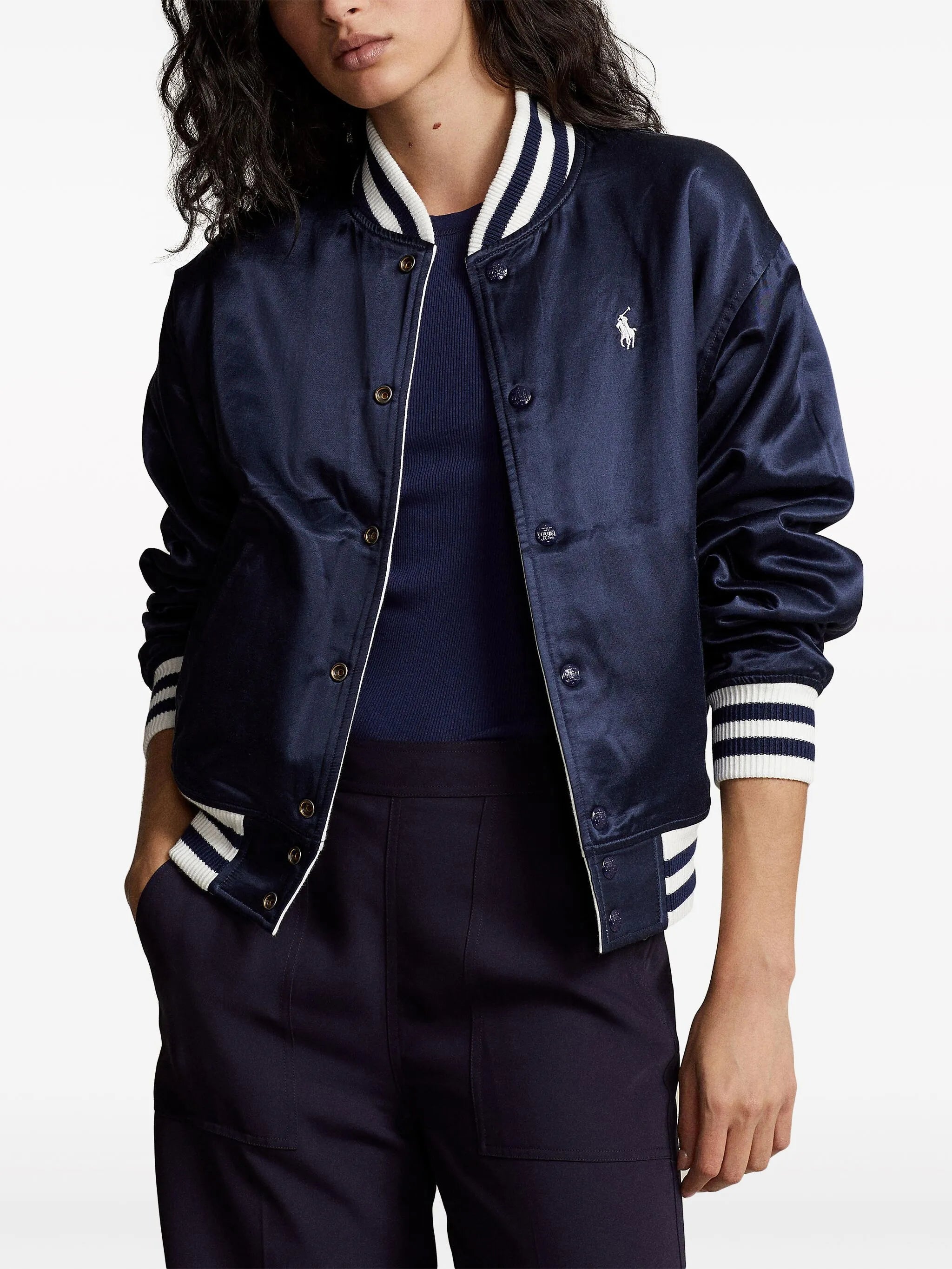 logo-embroidered reversible bomber jacket