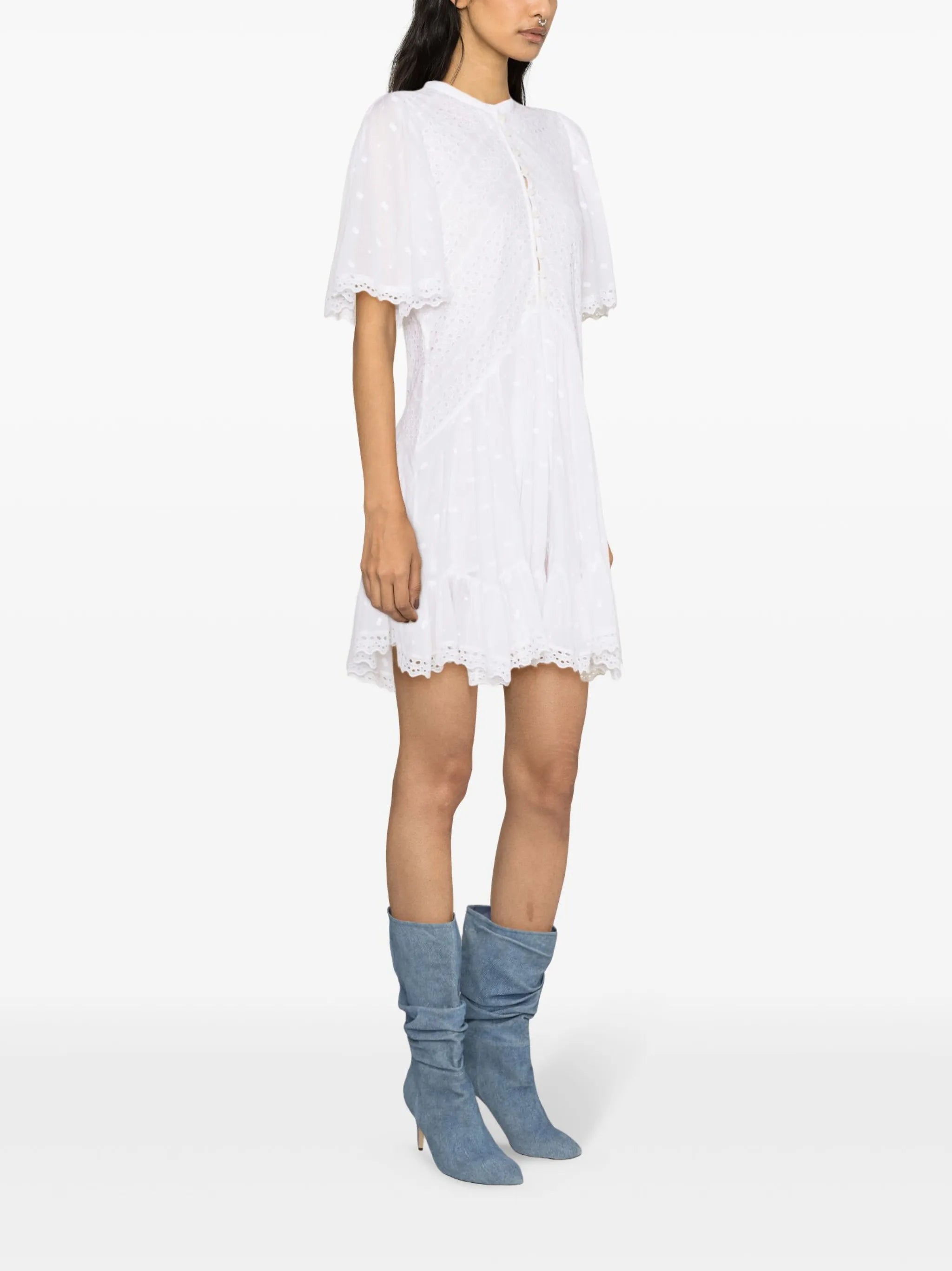 Slayae broderie-anglaise minidress
