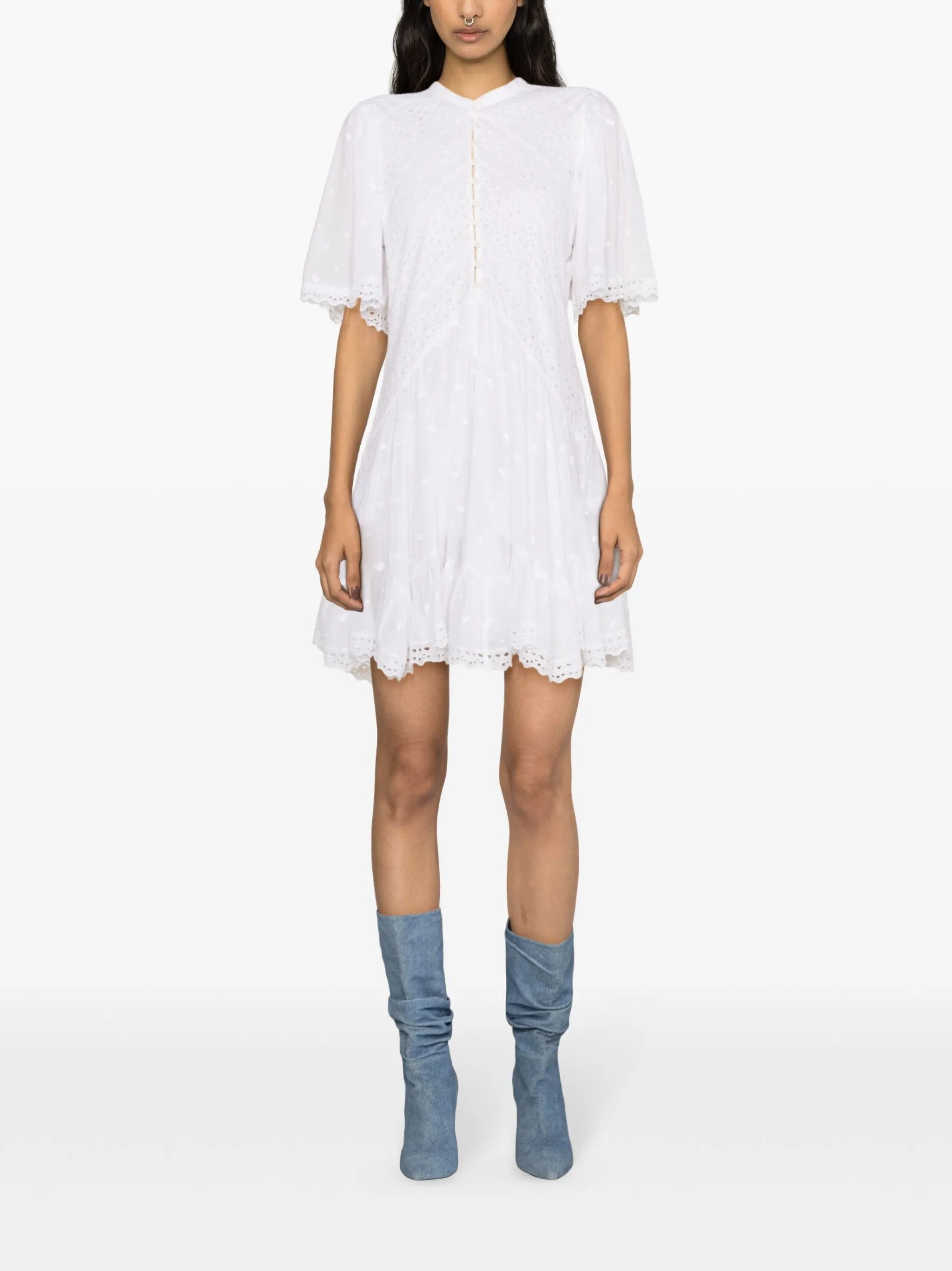 Slayae broderie-anglaise minidress
