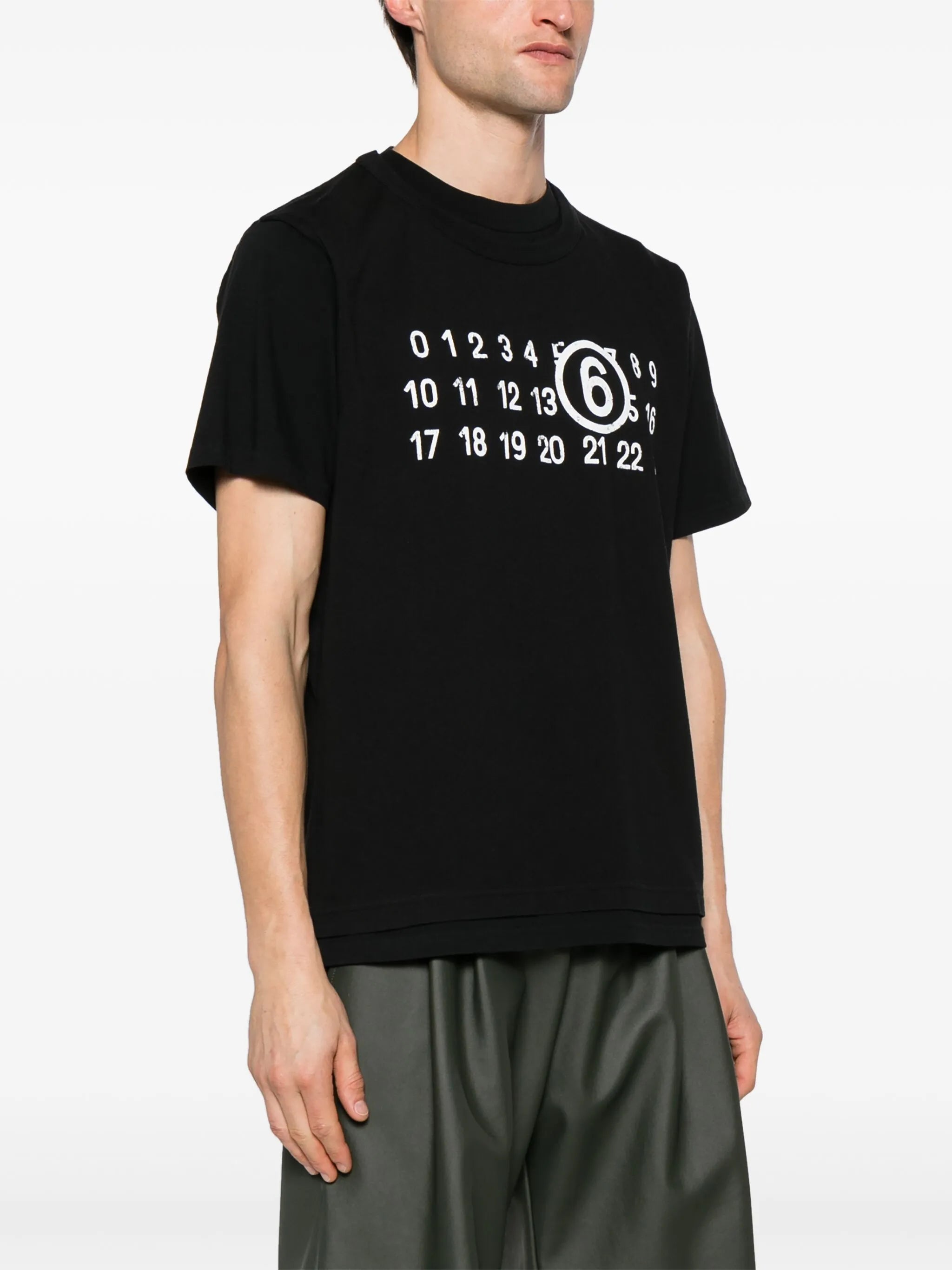 numbers-motif cotton T-shirt
