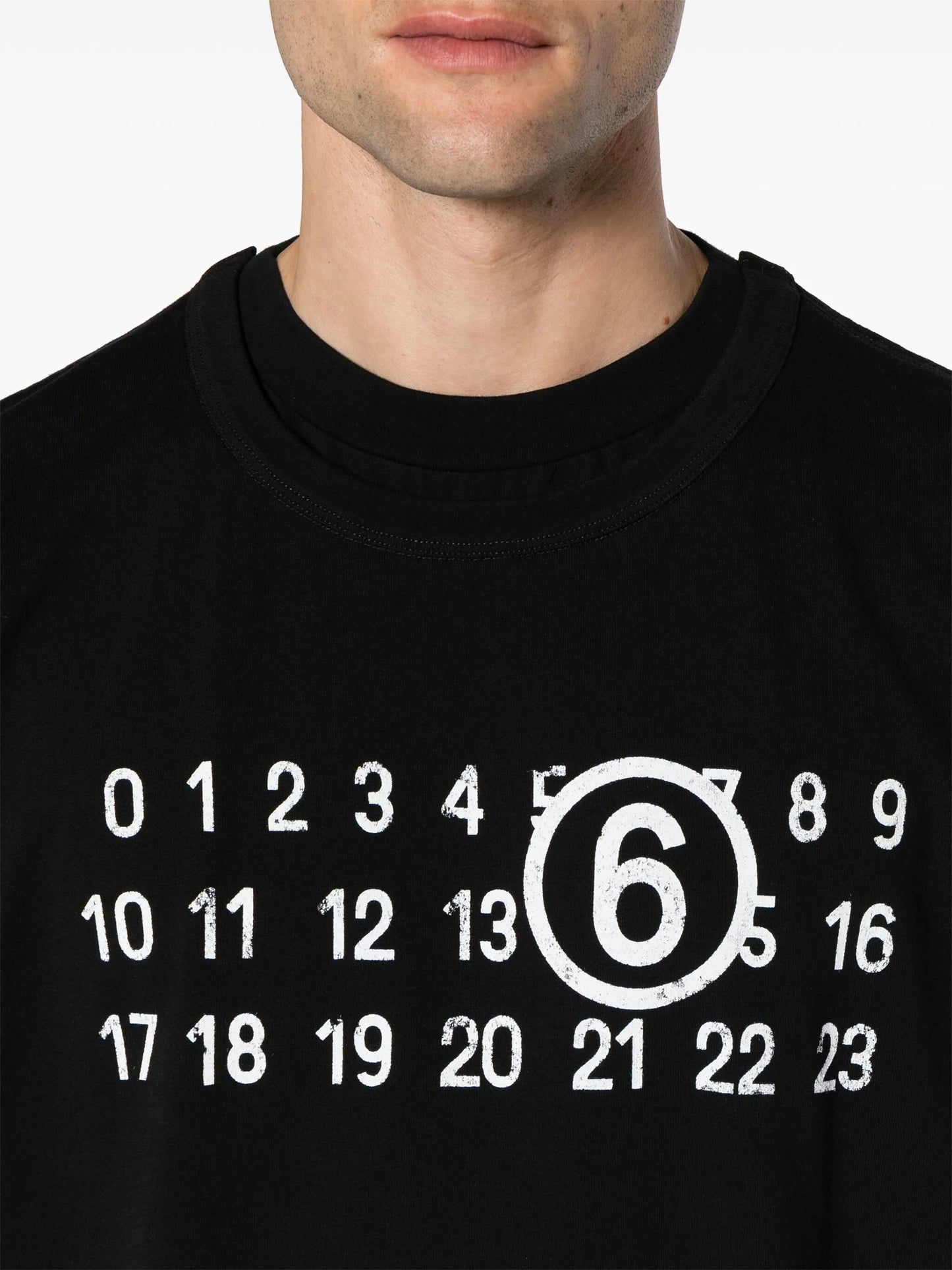 numbers-motif cotton T-shirt