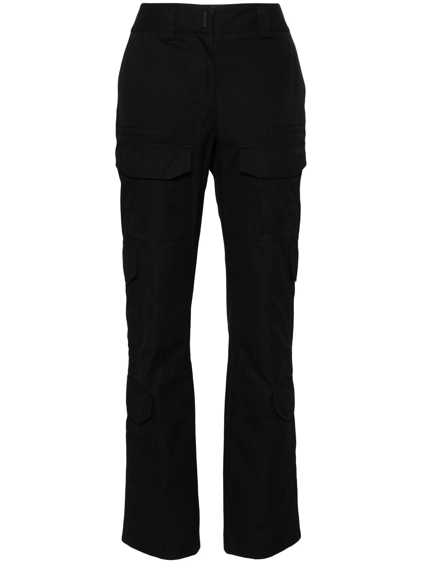 fine-check-pattern cargo trousers