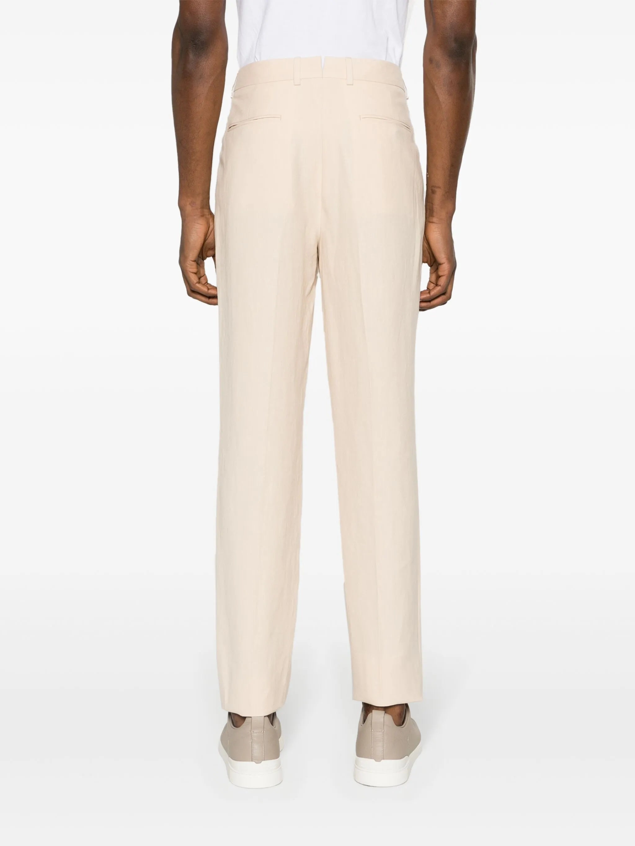 Oasi tapered-leg linen trousers