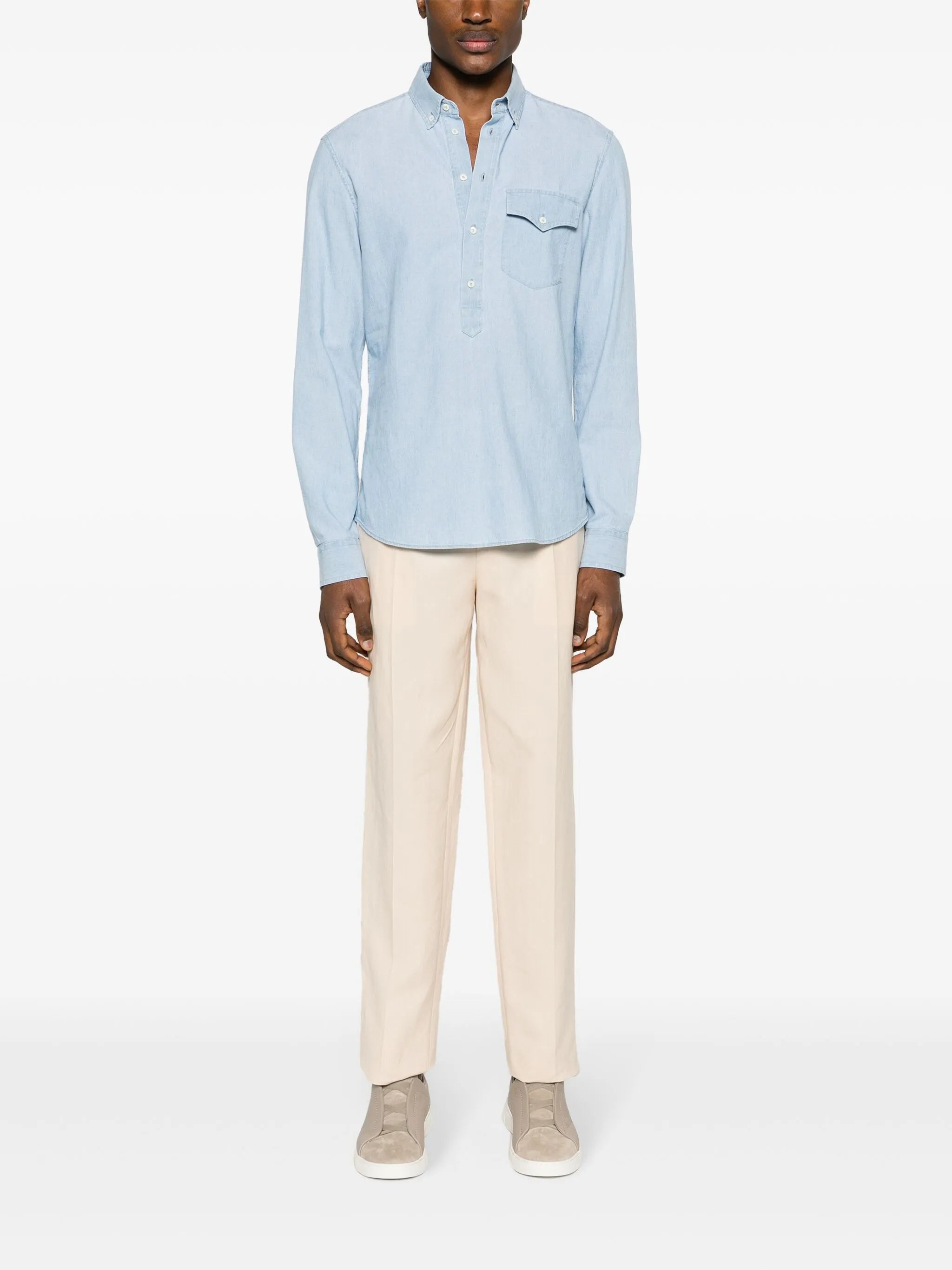 Oasi tapered-leg linen trousers