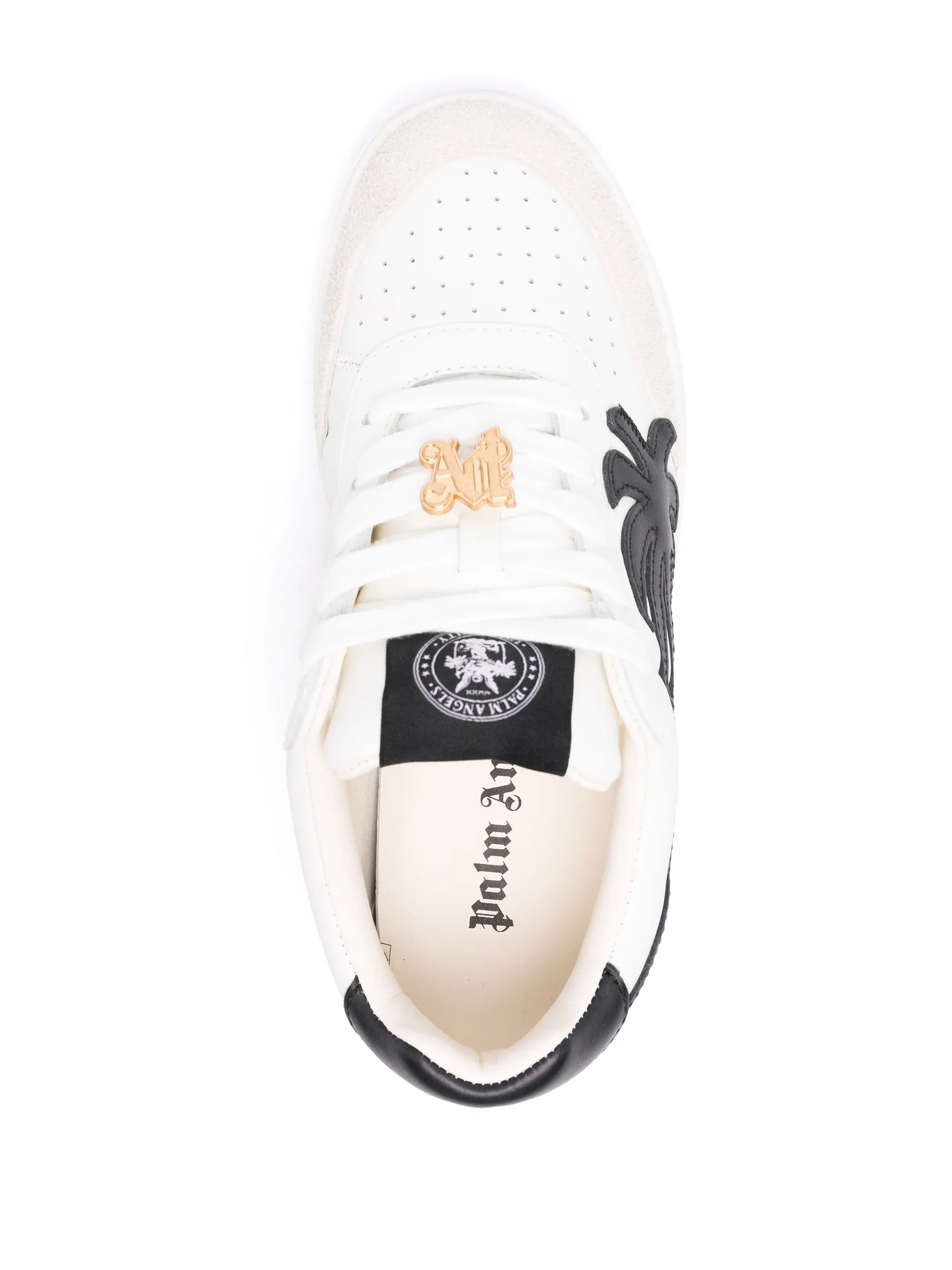 logo-appliqué leather sneakers