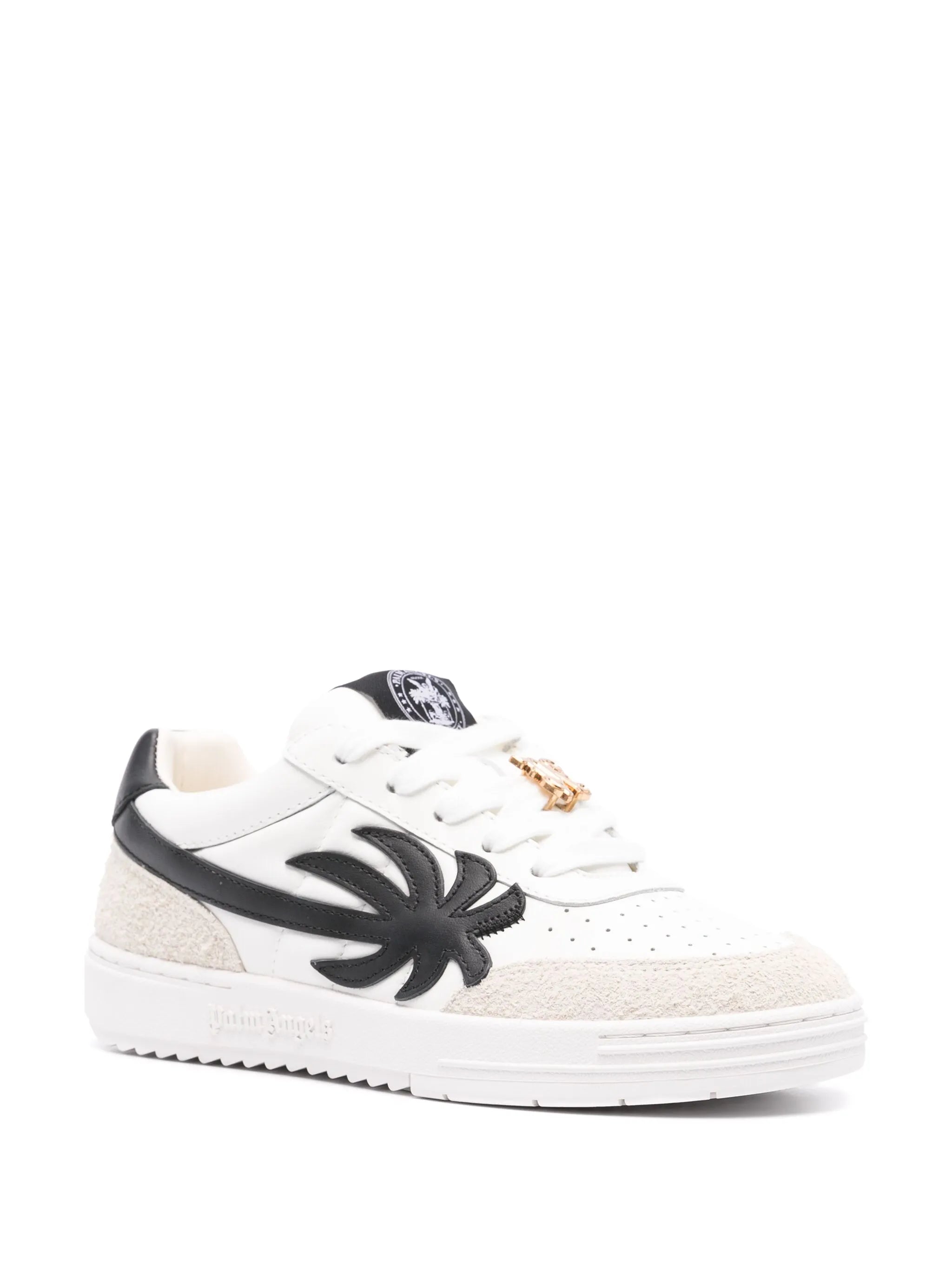 logo-appliqué leather sneakers