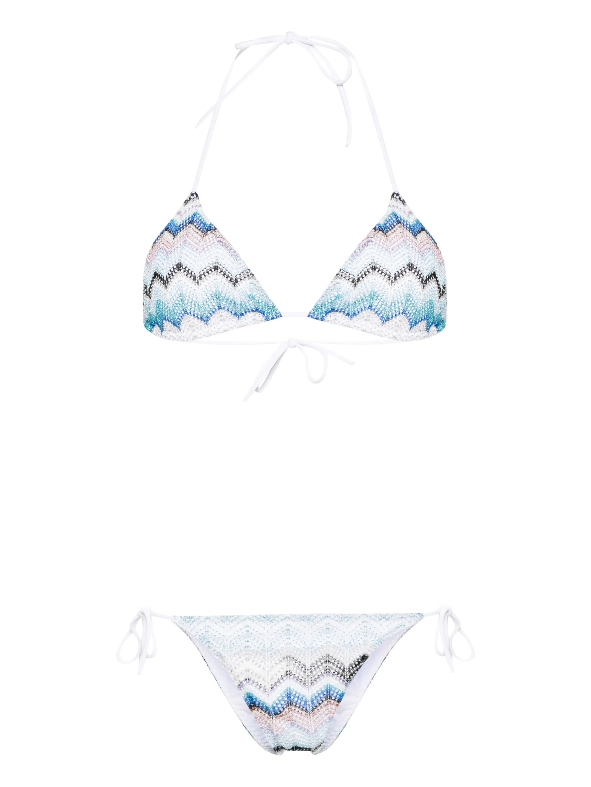 zigzag crochet-knit bikini