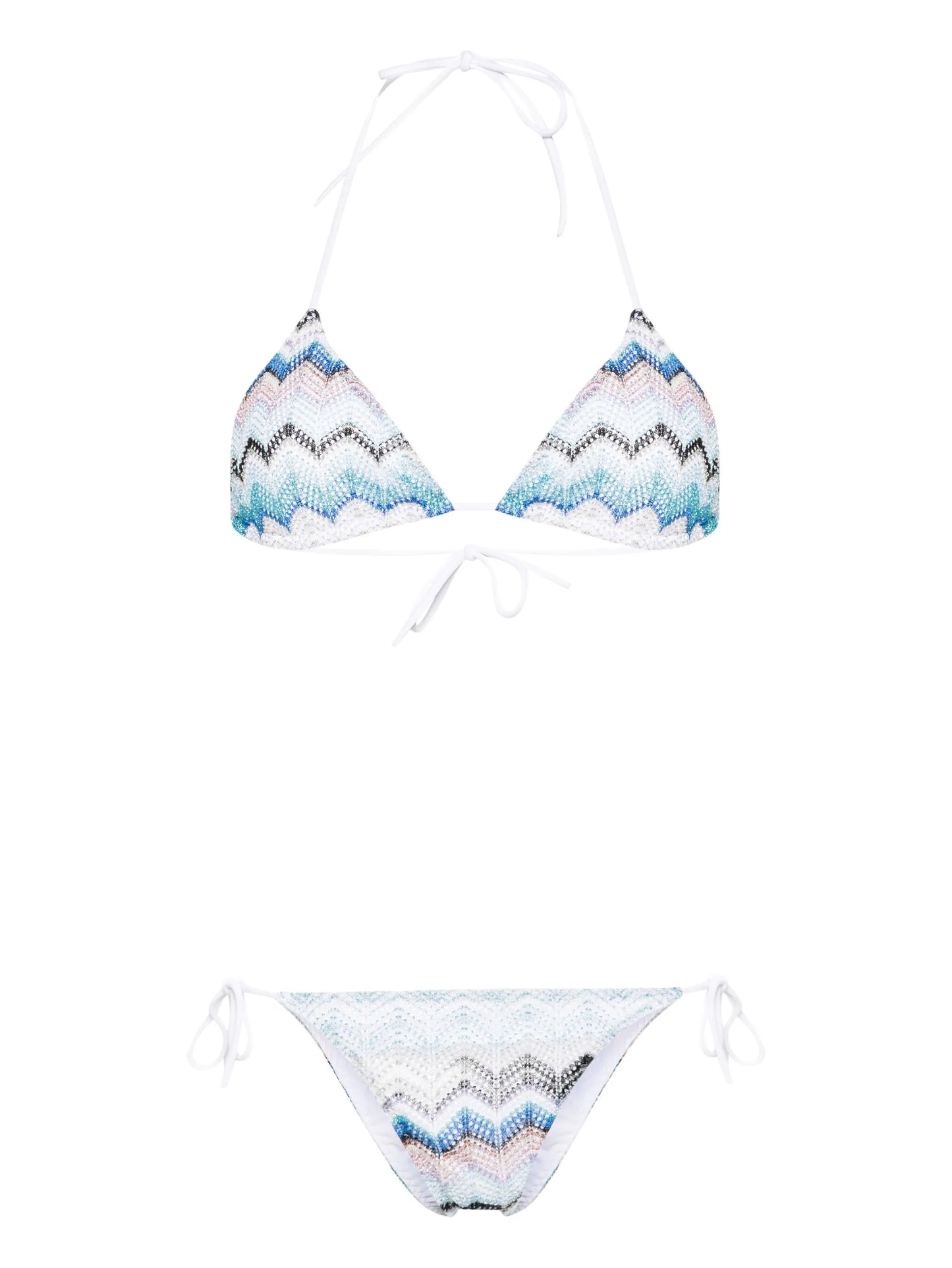 zigzag crochet-knit bikini