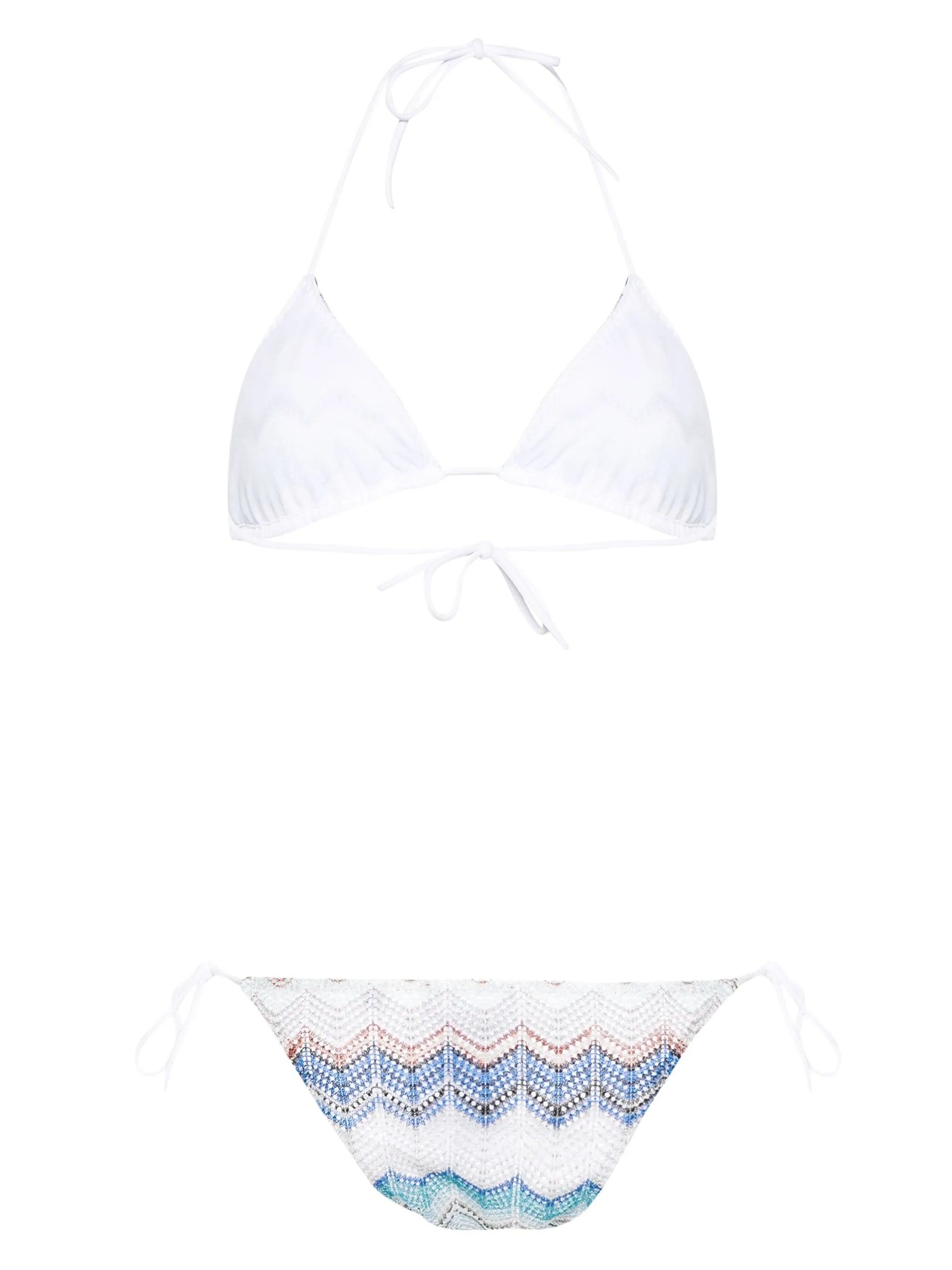 zigzag crochet-knit bikini