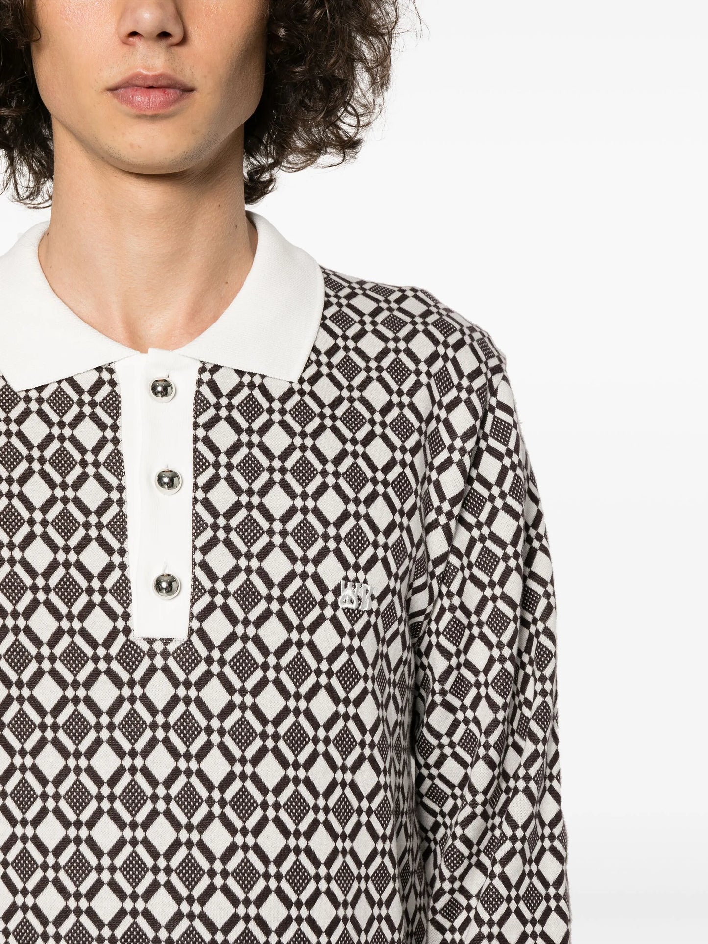 Selassie jacquard polo top
