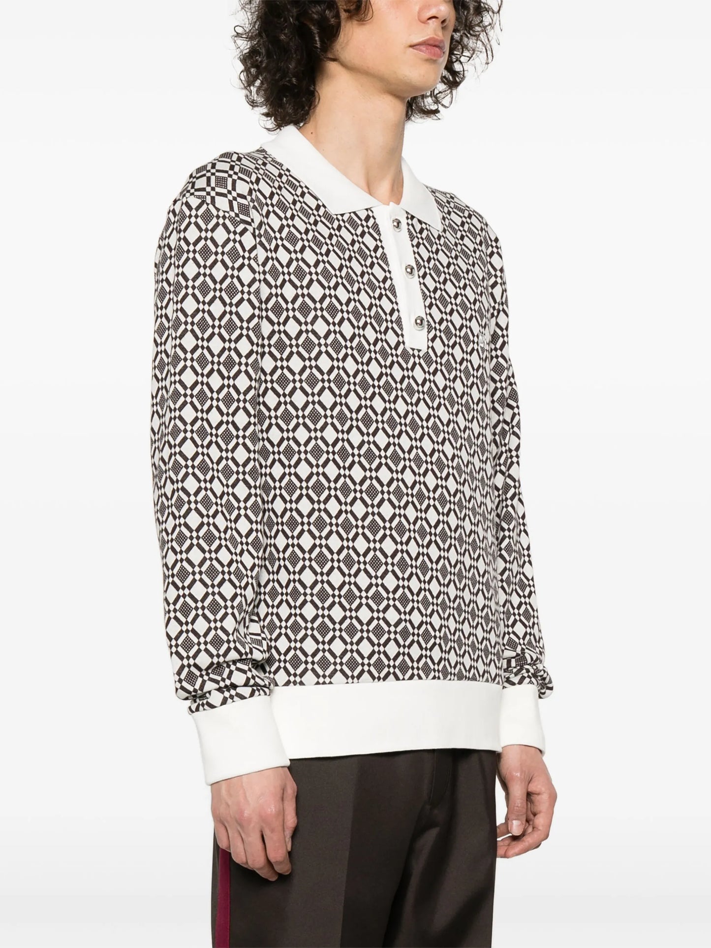 Selassie jacquard polo top