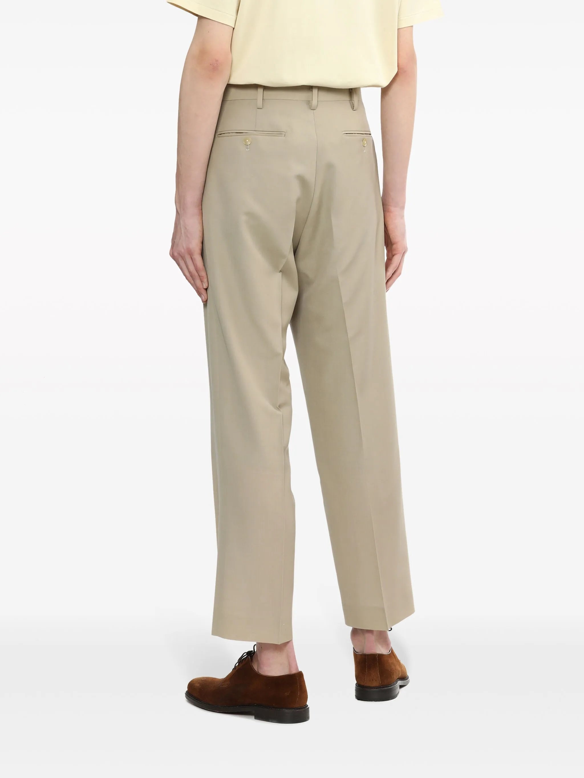 Tropical wool-mohair cropped trousers