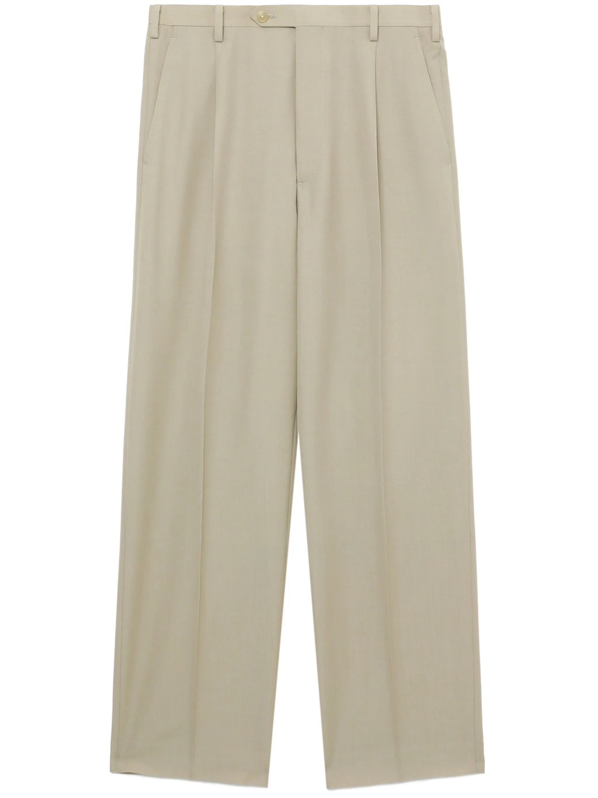 Tropical wool-mohair cropped trousers