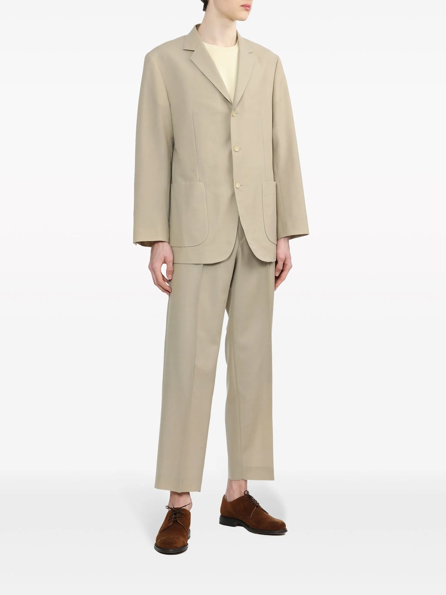 Tropical wool-mohair cropped trousers