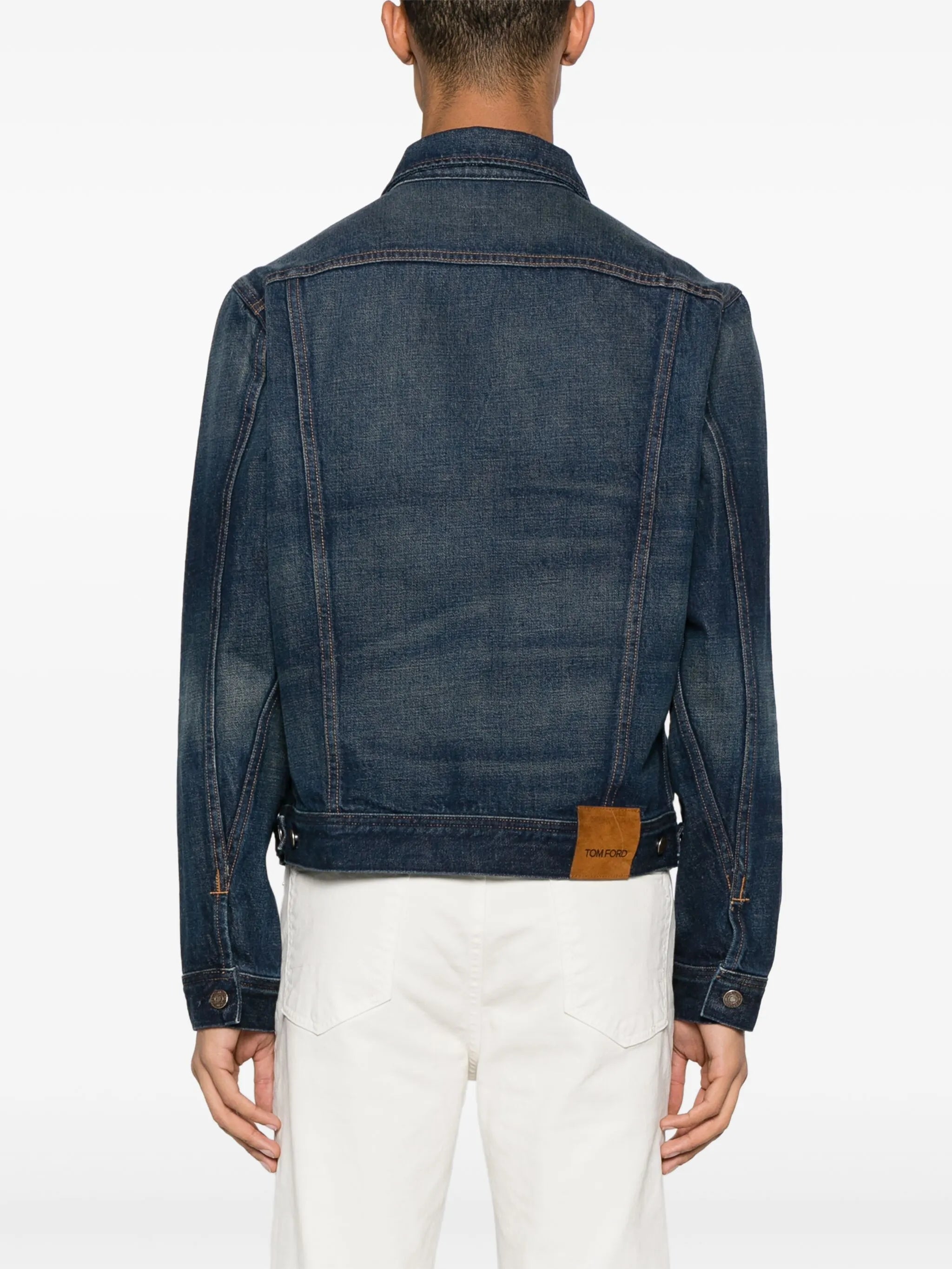 contrast-stitching denim jacket