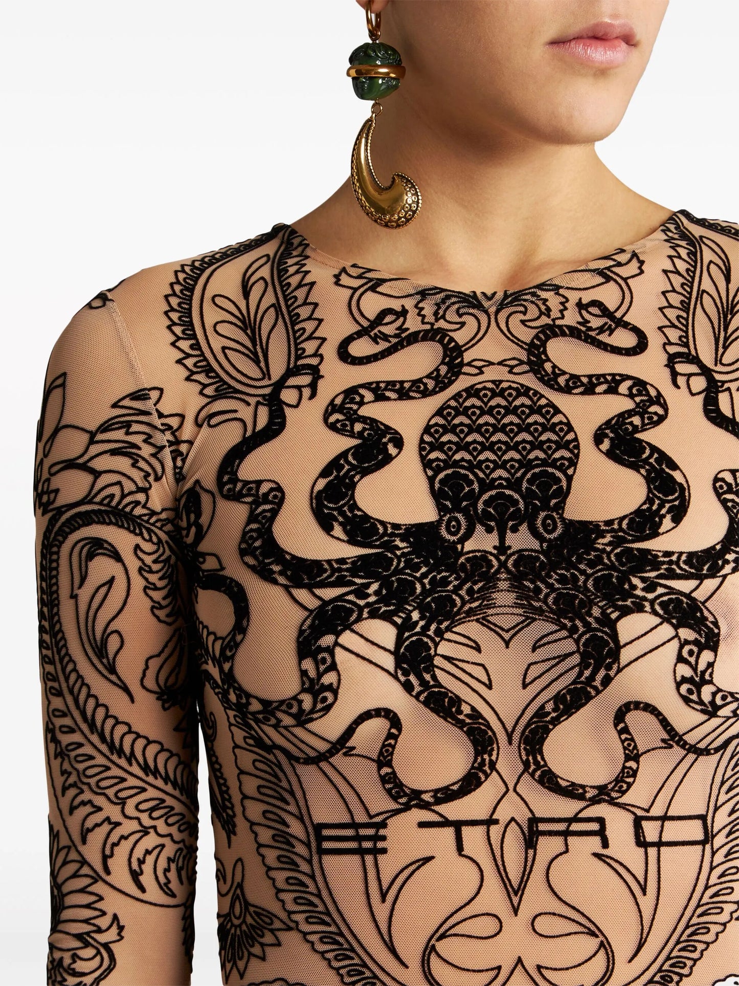 flocked sheer top