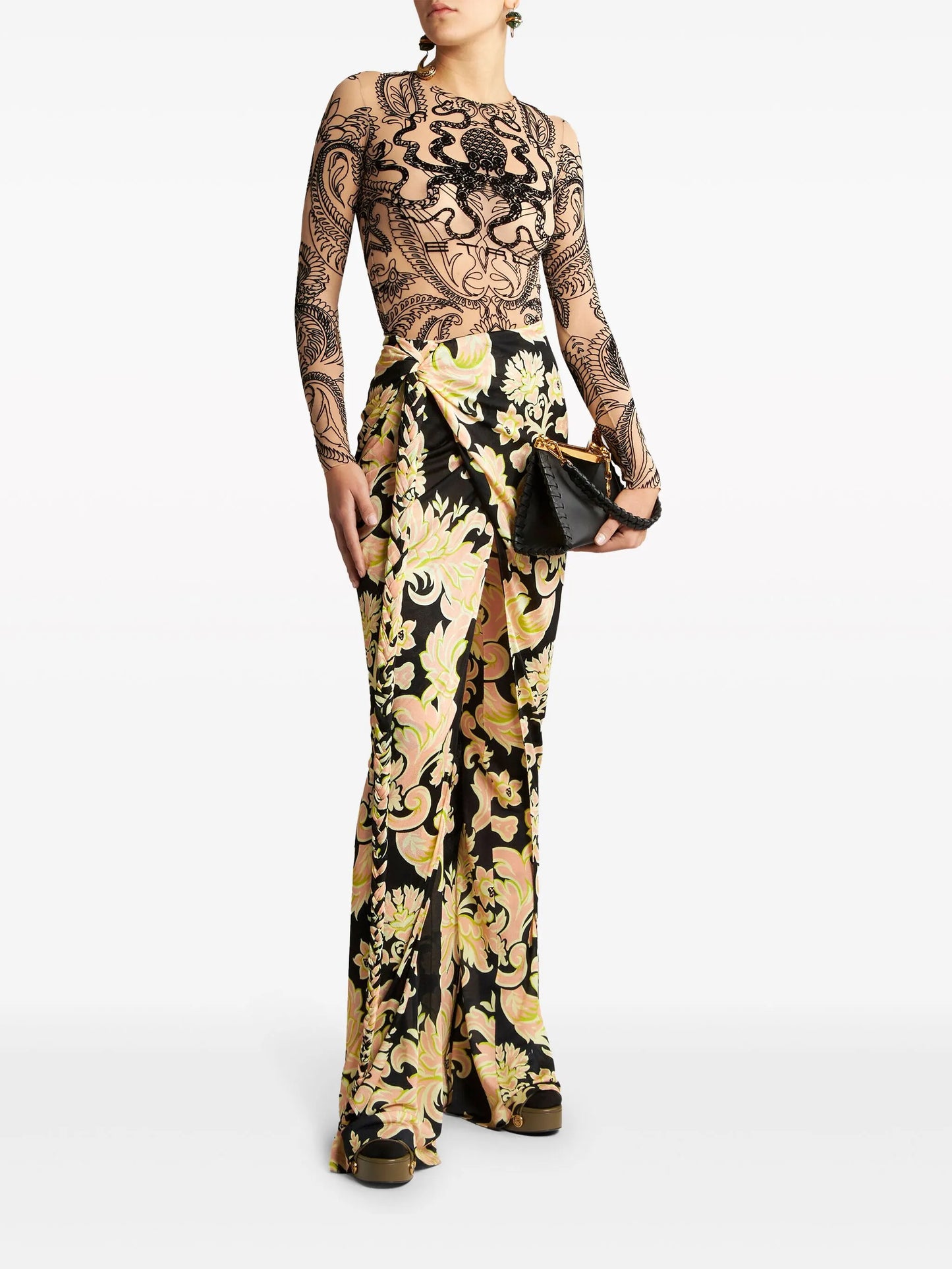 flocked sheer top