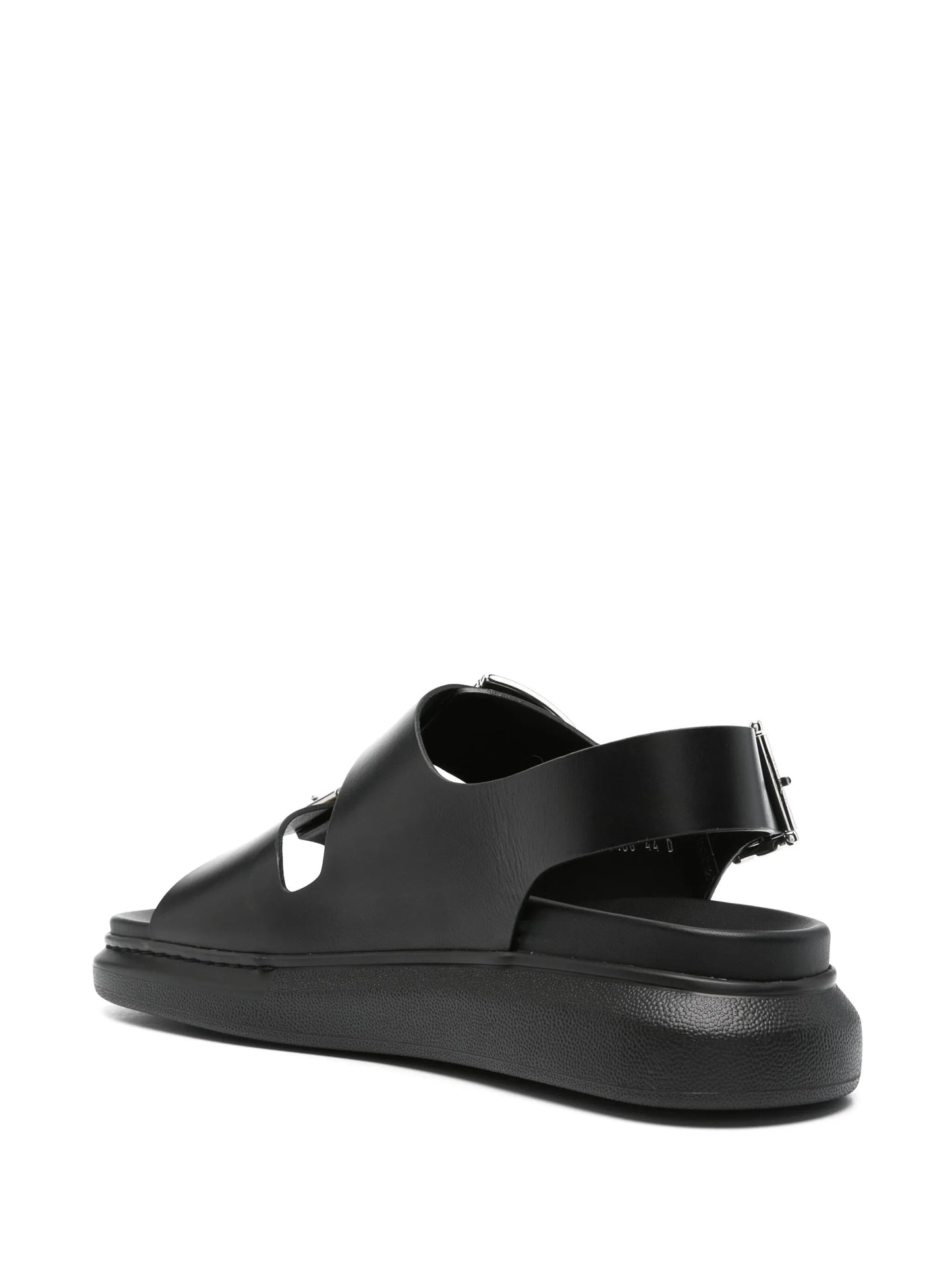 logo-debossed leather sandals