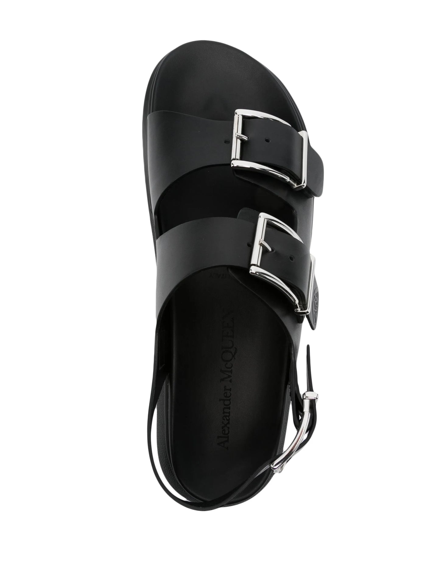logo-debossed leather sandals