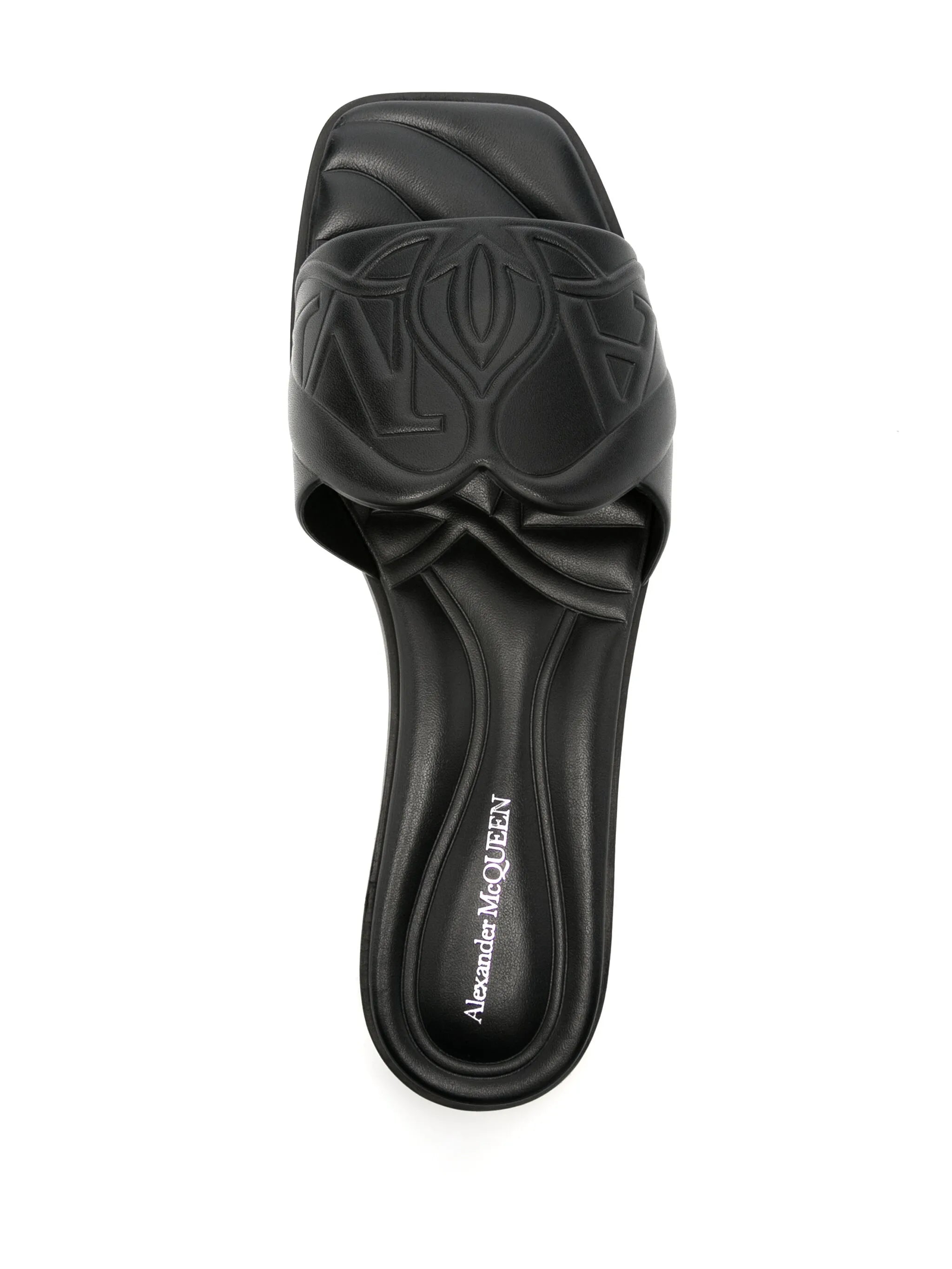 logo-embossed leather sandals