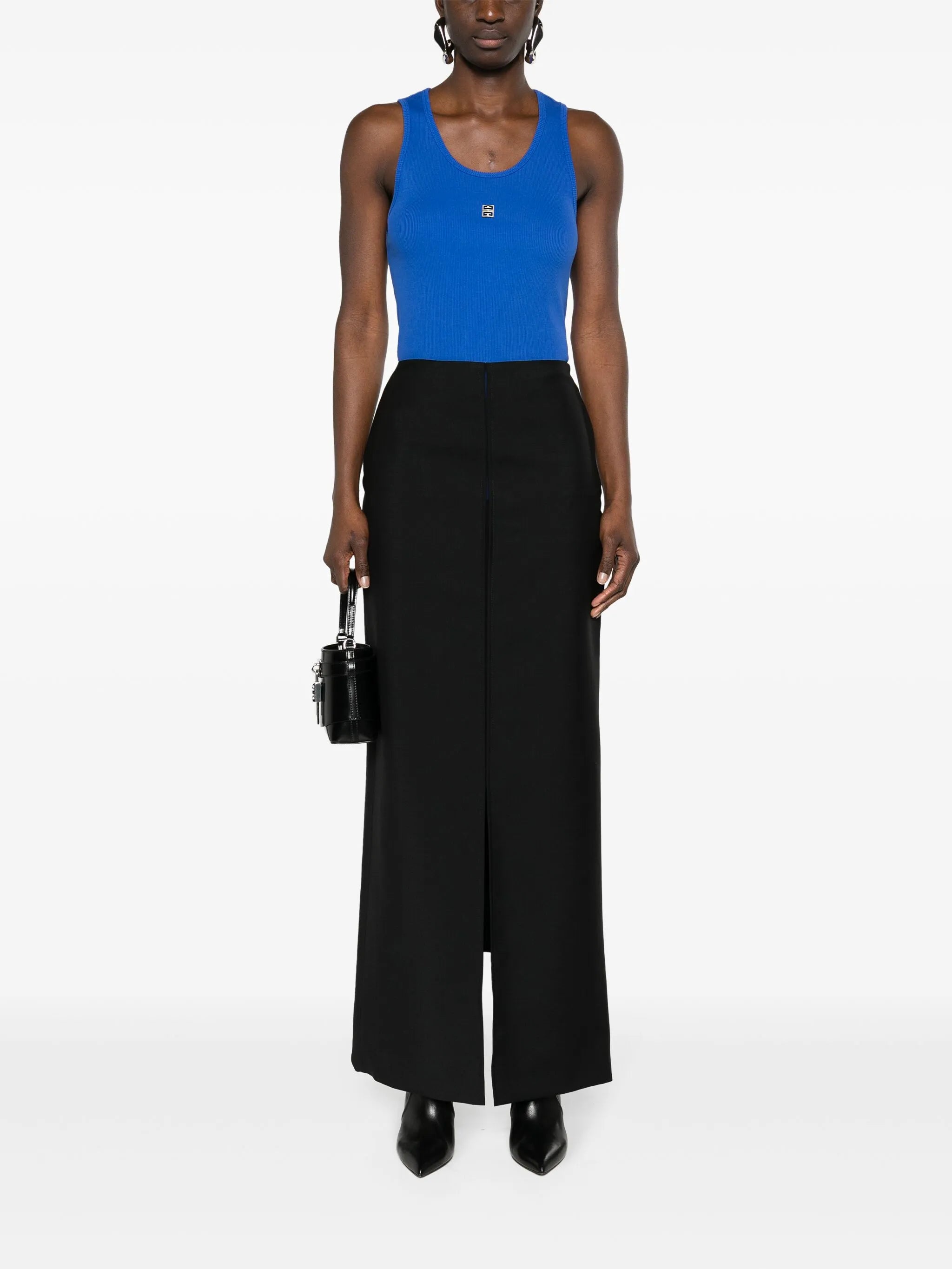 Slim fit tank top in cotton with 4G detail