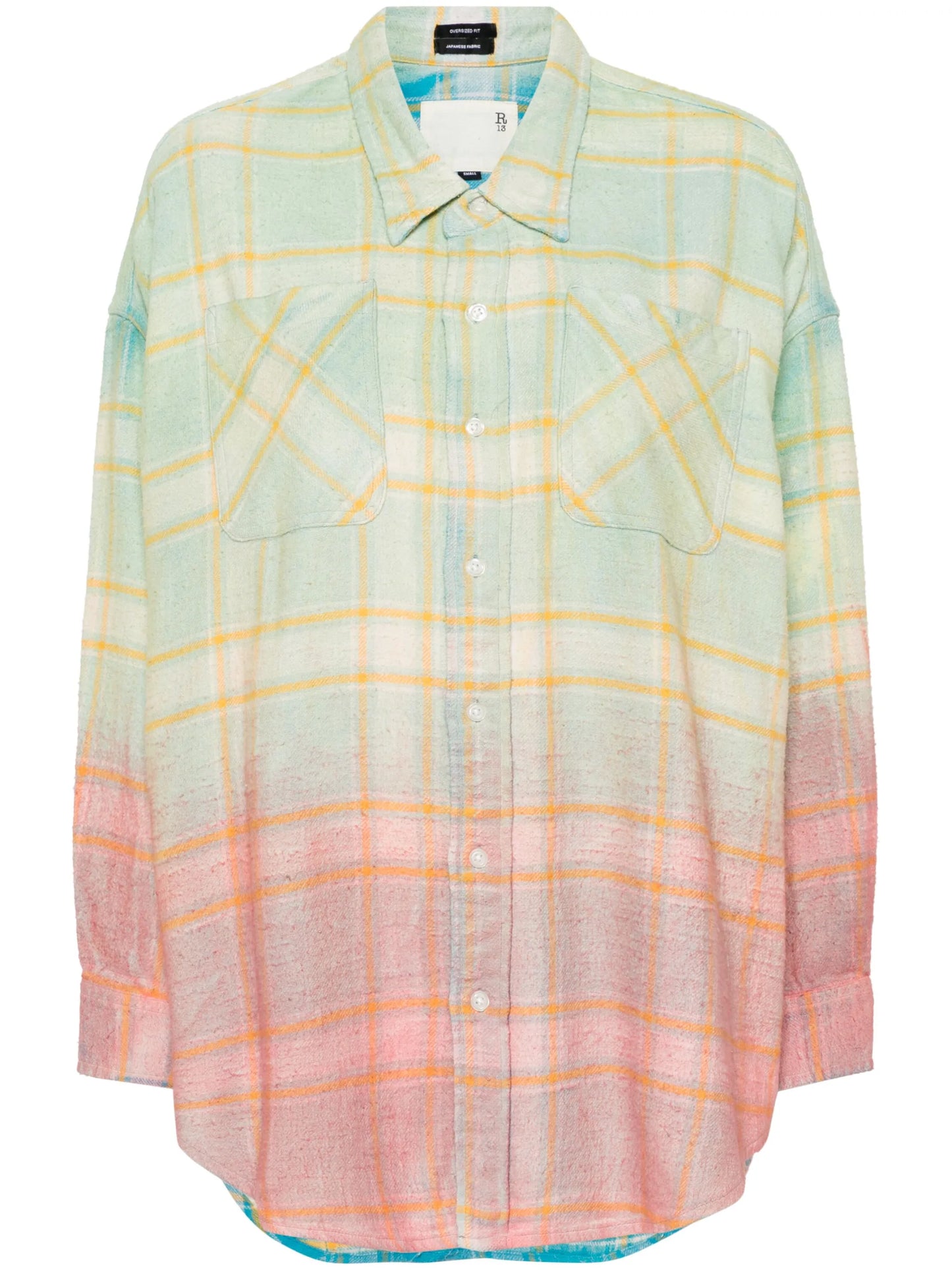 checked drop-shoulder shirt