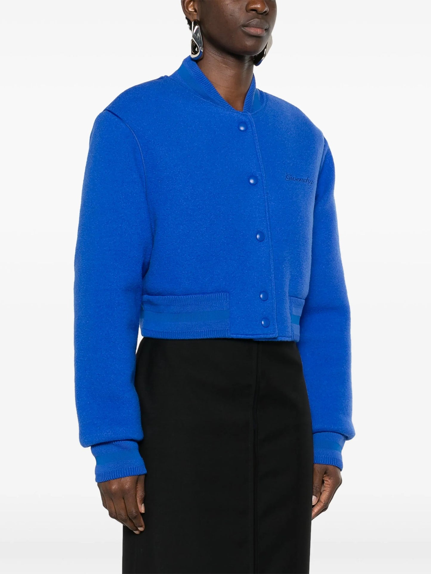 cropped wool bomber jacket