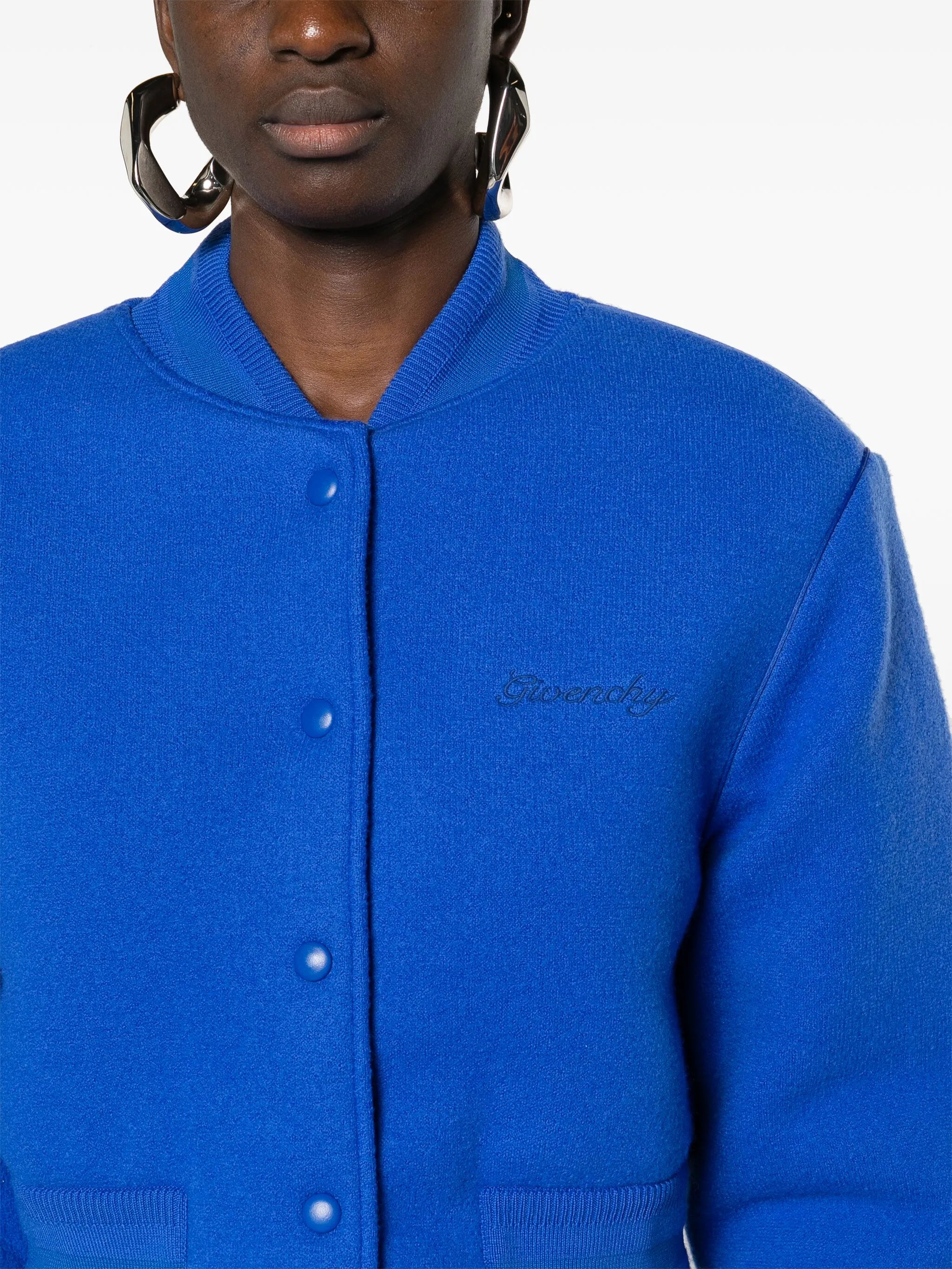 cropped wool bomber jacket