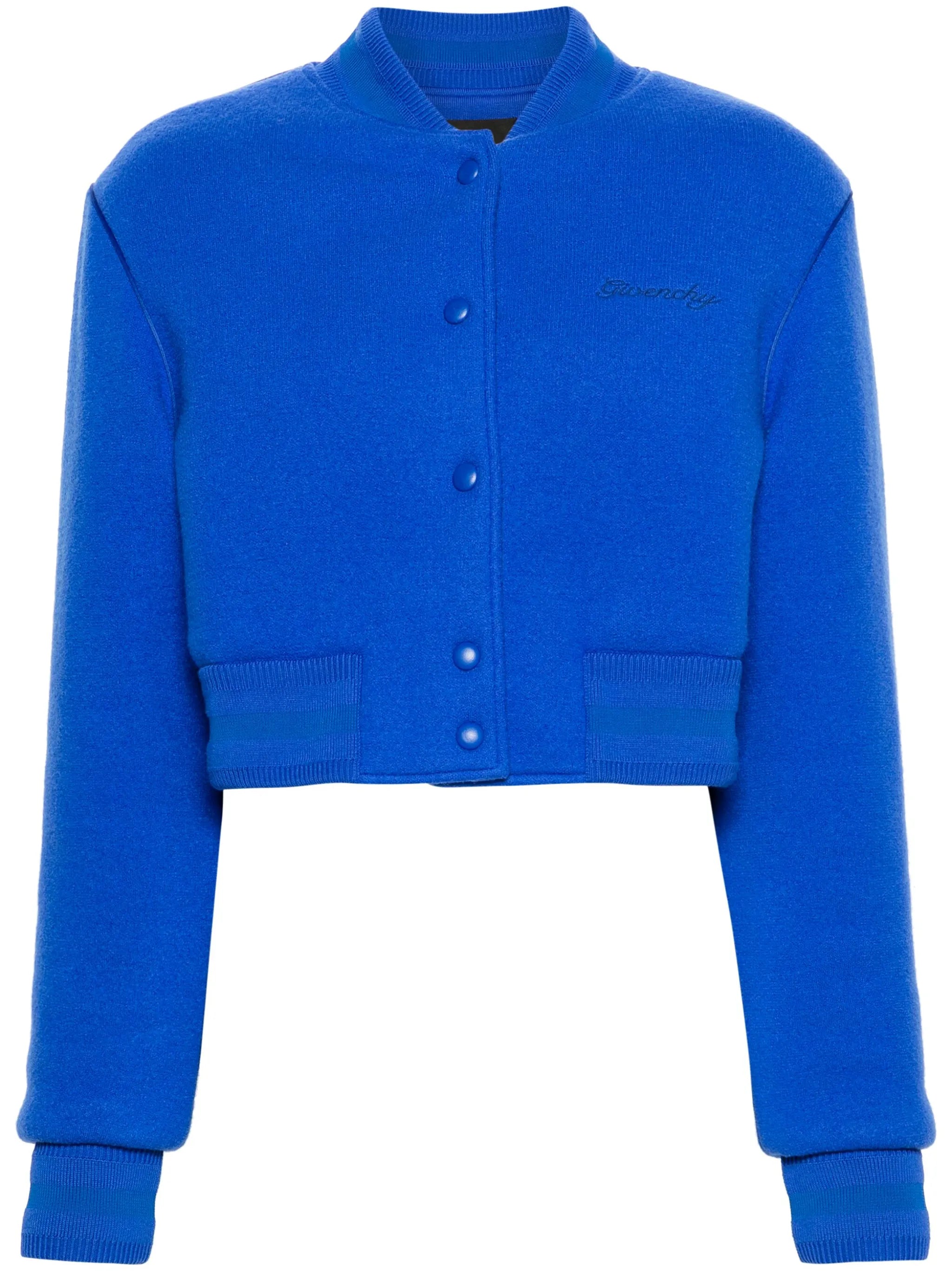 cropped wool bomber jacket