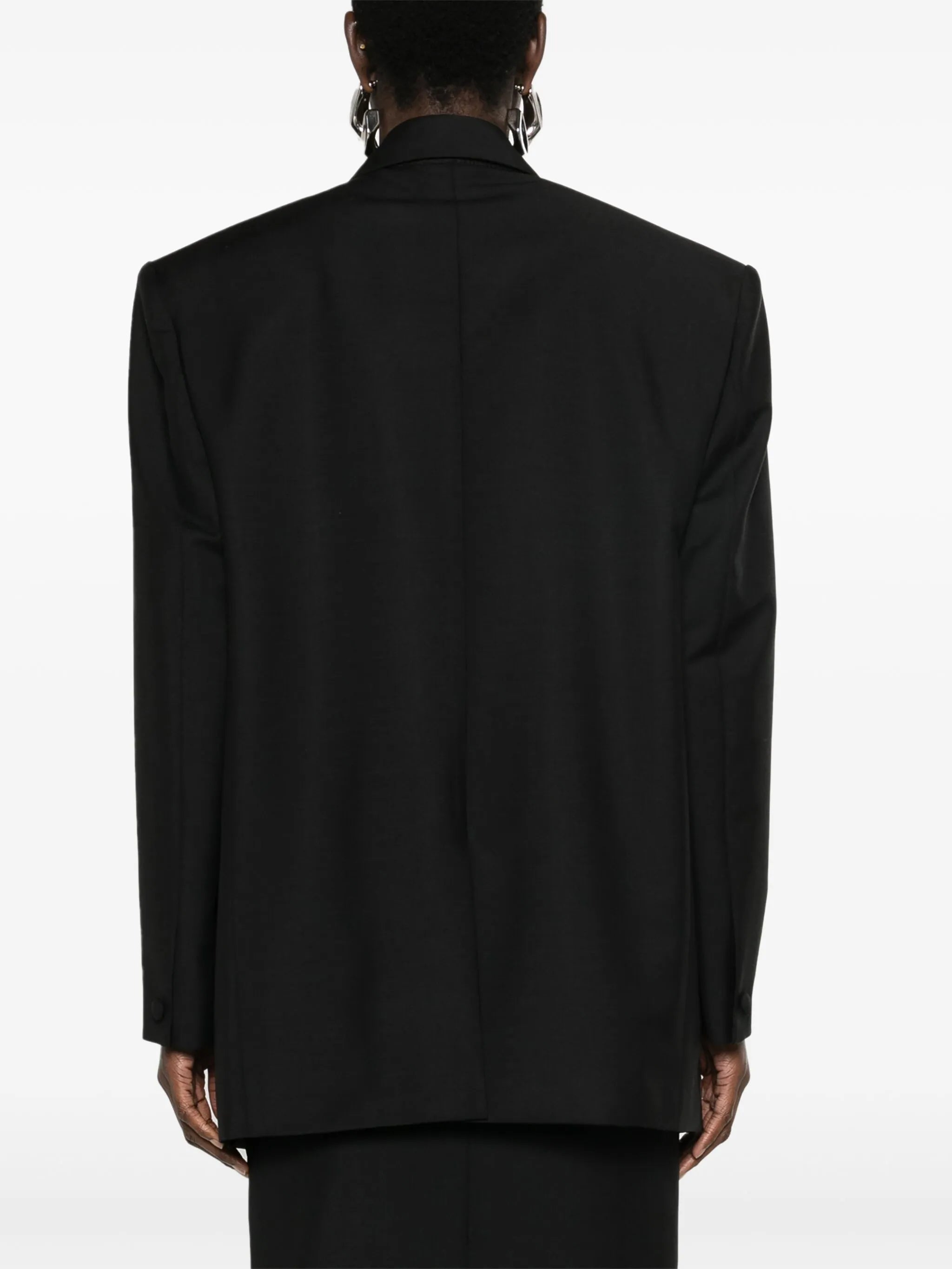 double-breasted wool-blend blazer
