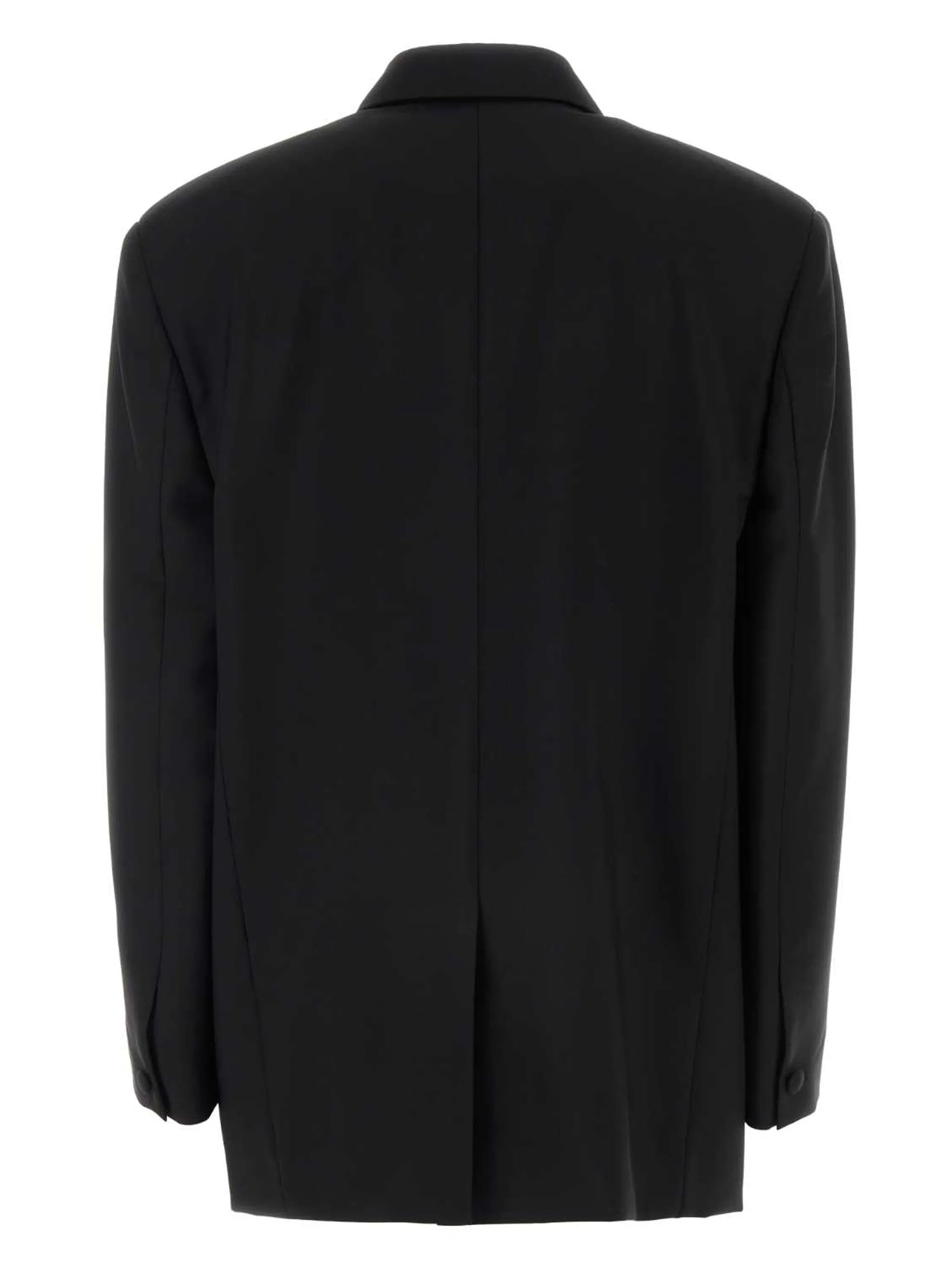 double-breasted wool-blend blazer