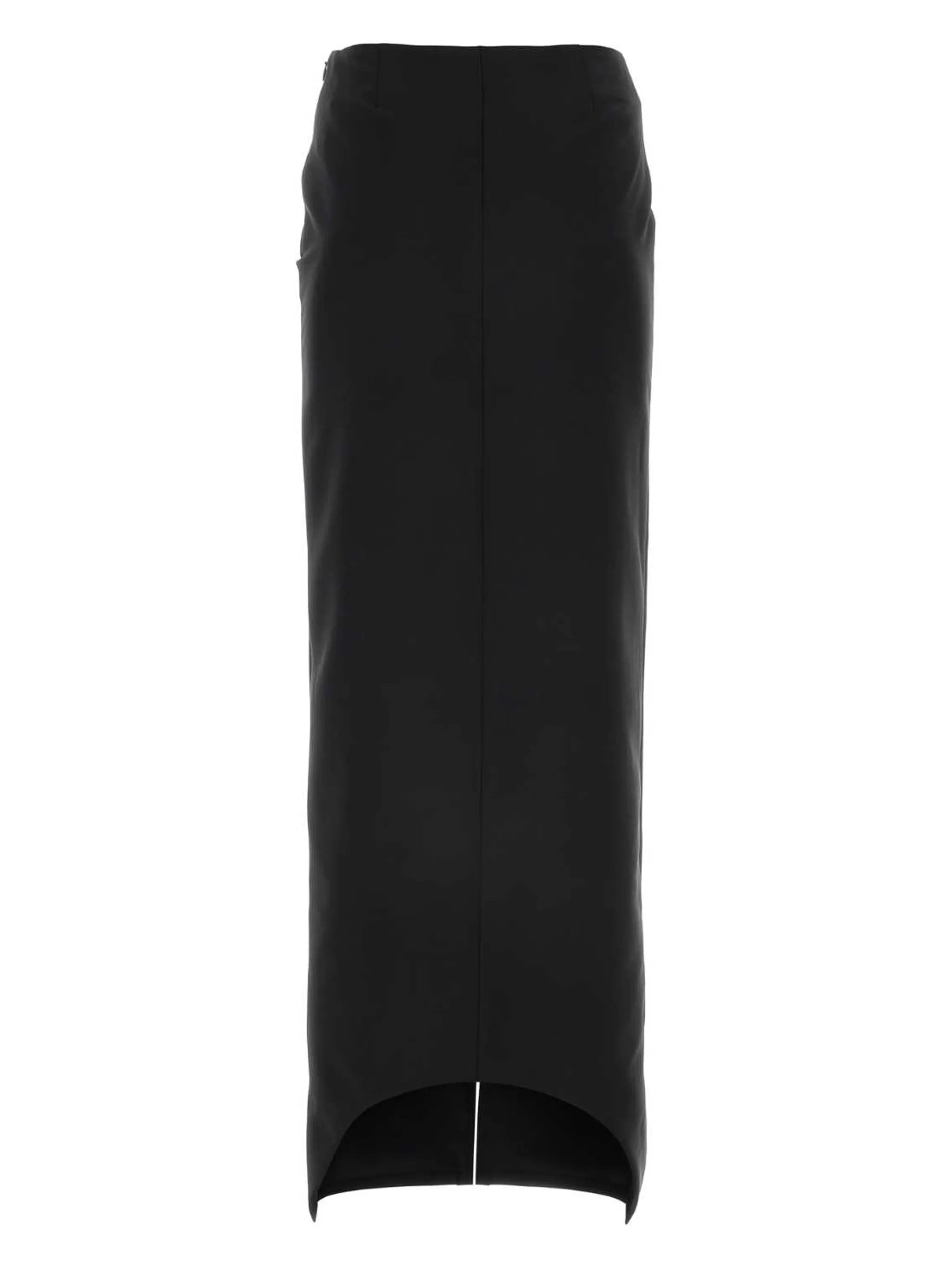 front-slit wool-blend maxi skirt
