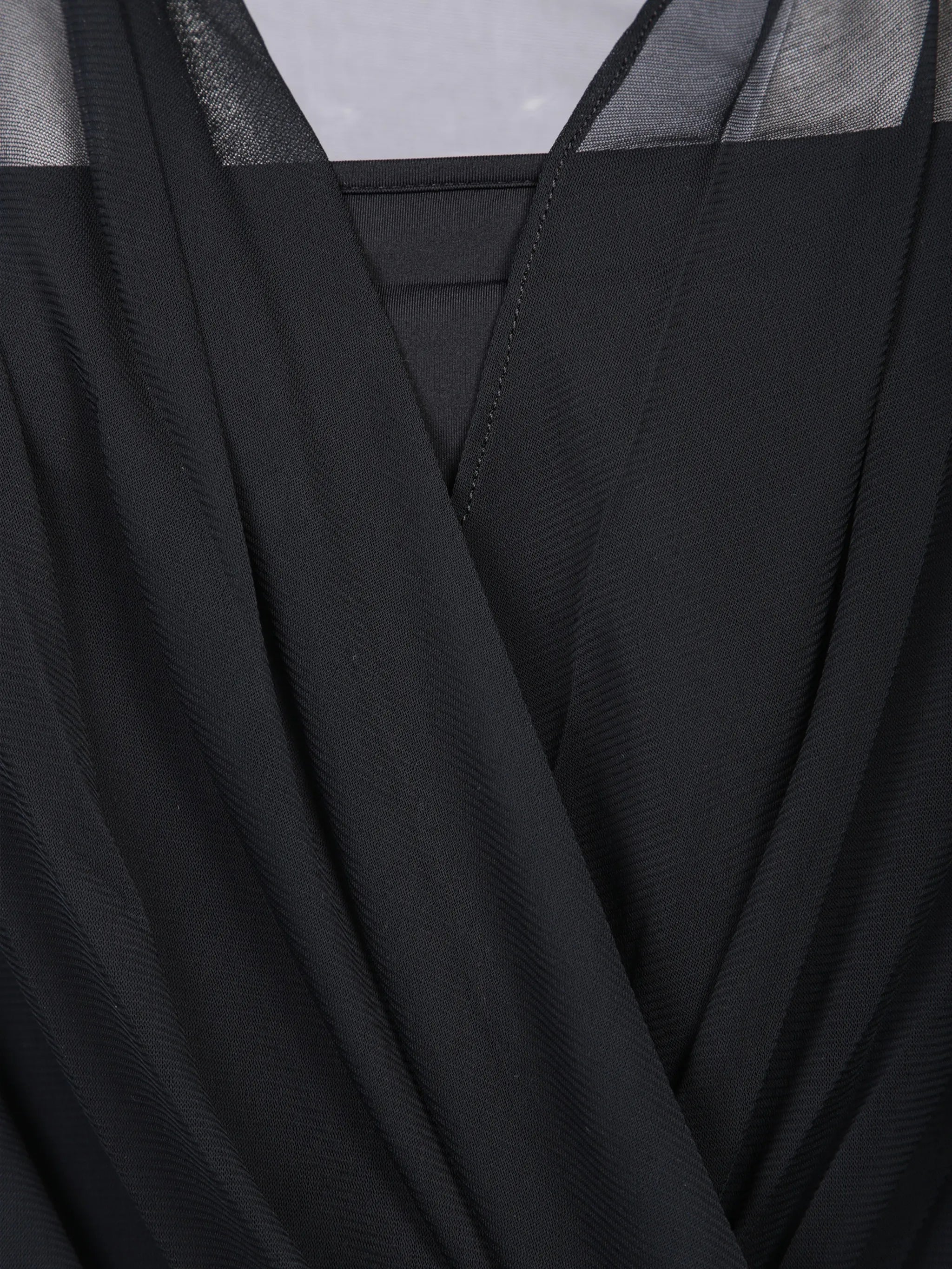 mesh wrap blouse