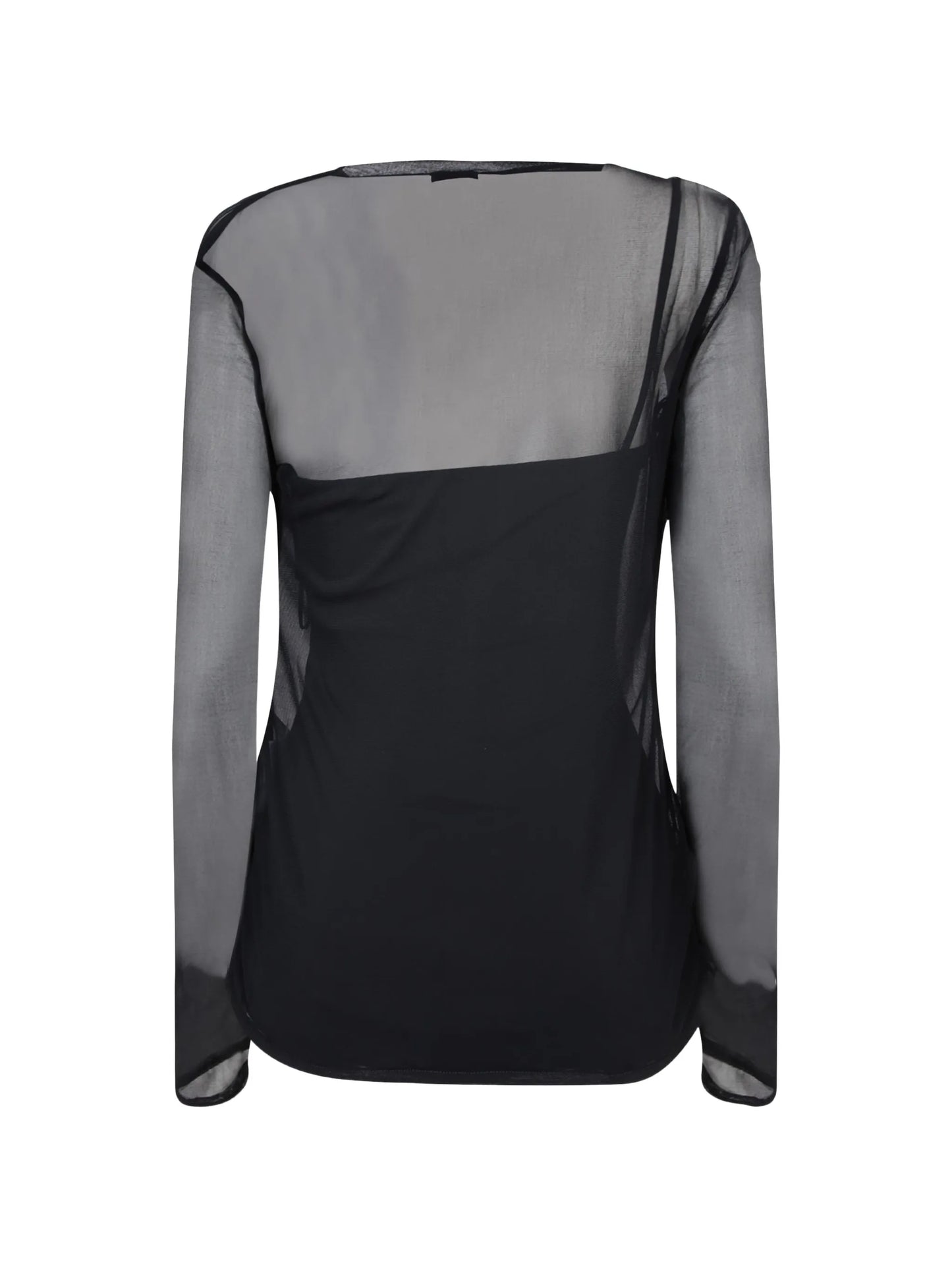 mesh wrap blouse