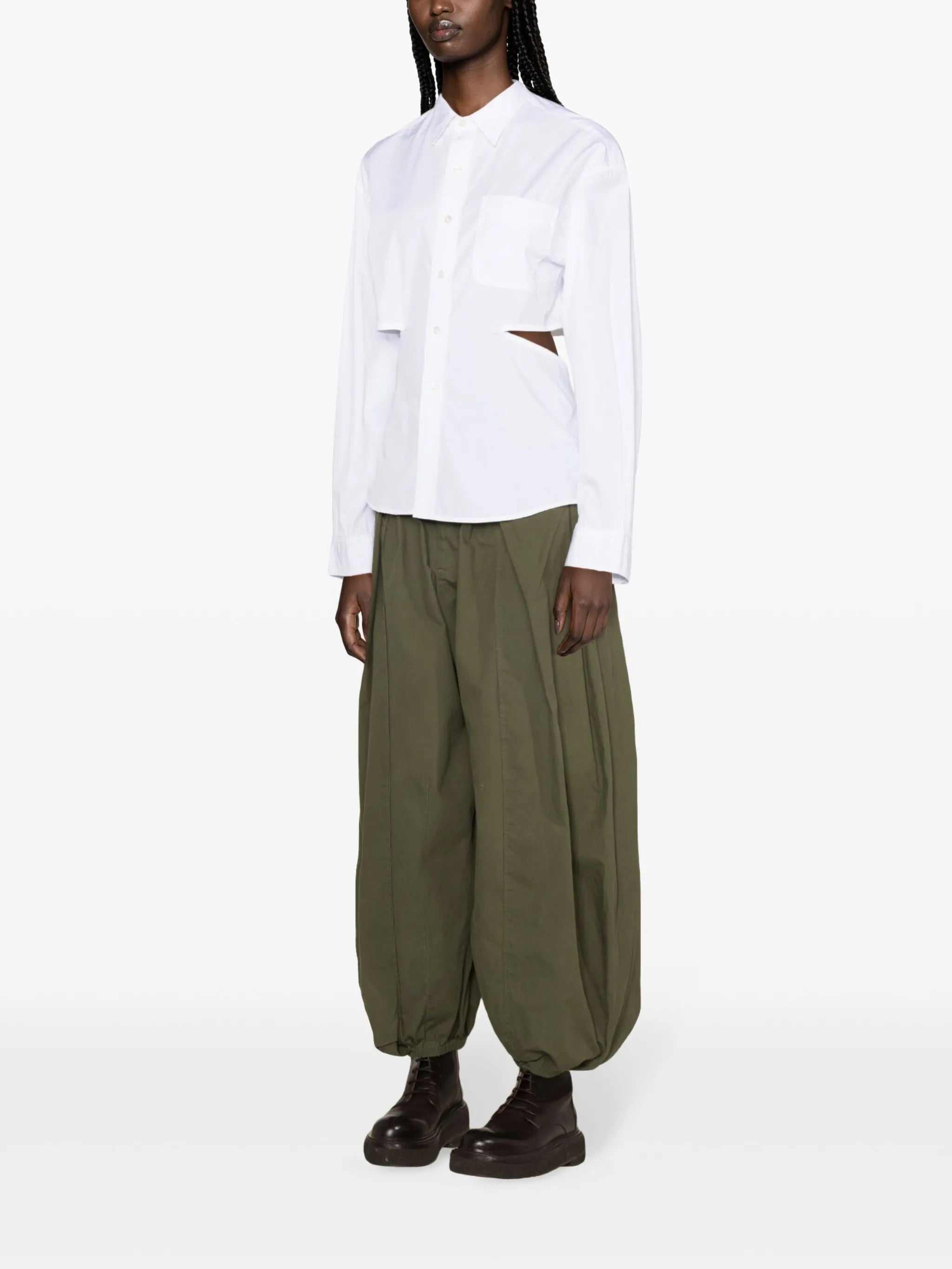 open-back cotton shirt