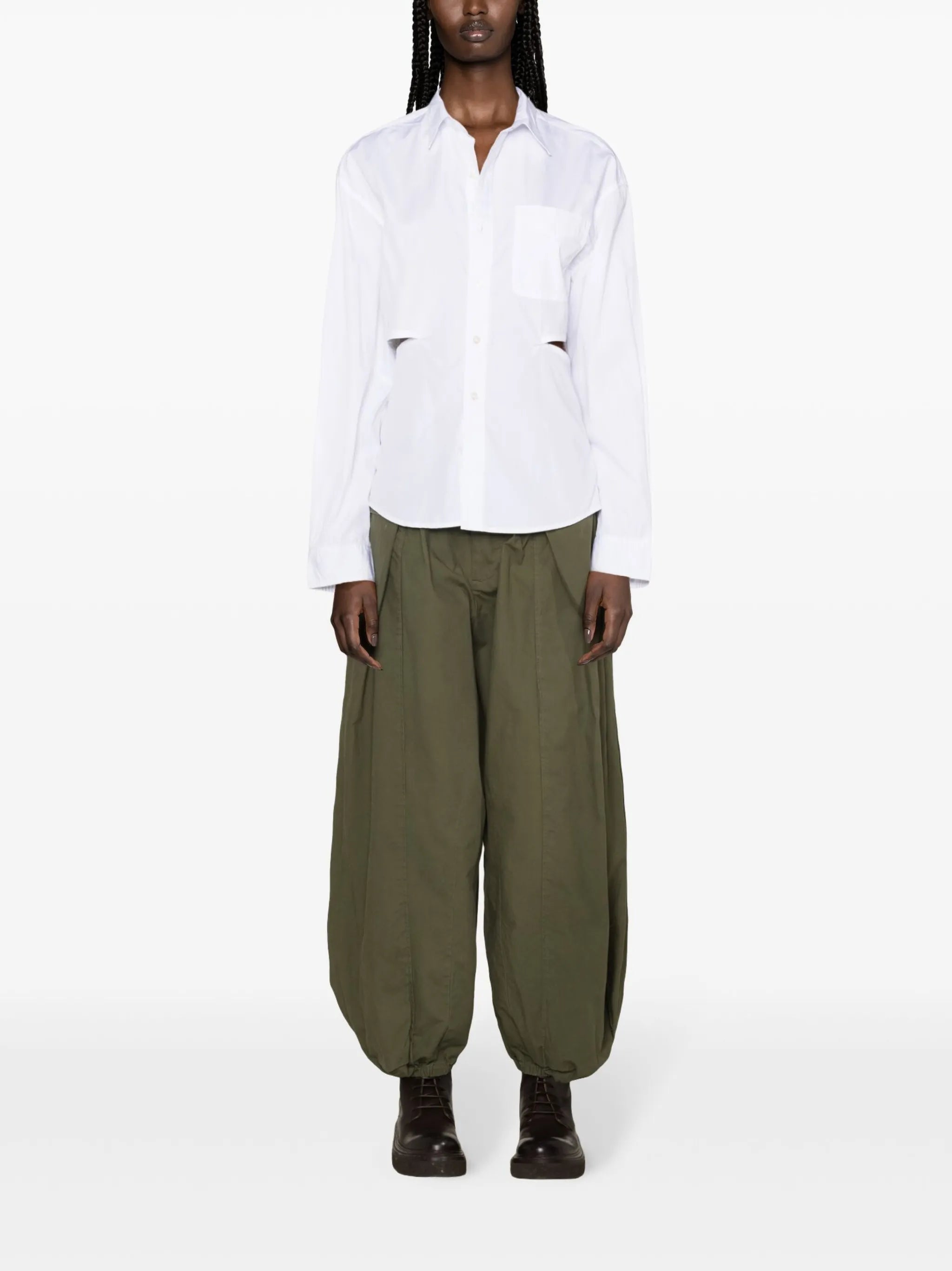 open-back cotton shirt