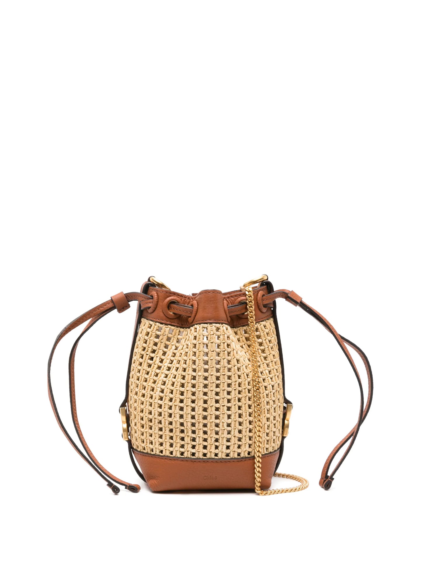 mini Marcie raffia bucket bag