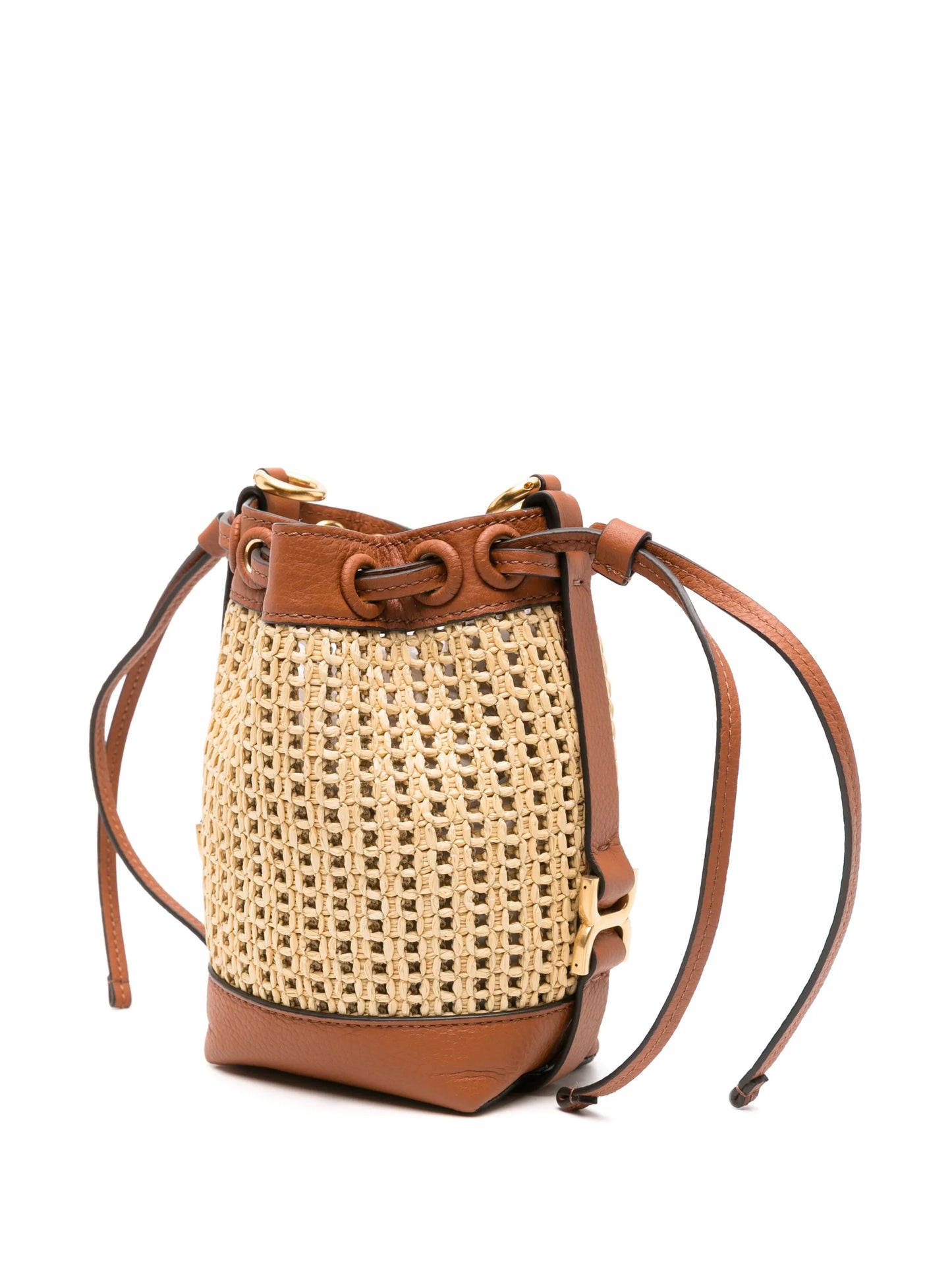 mini Marcie raffia bucket bag