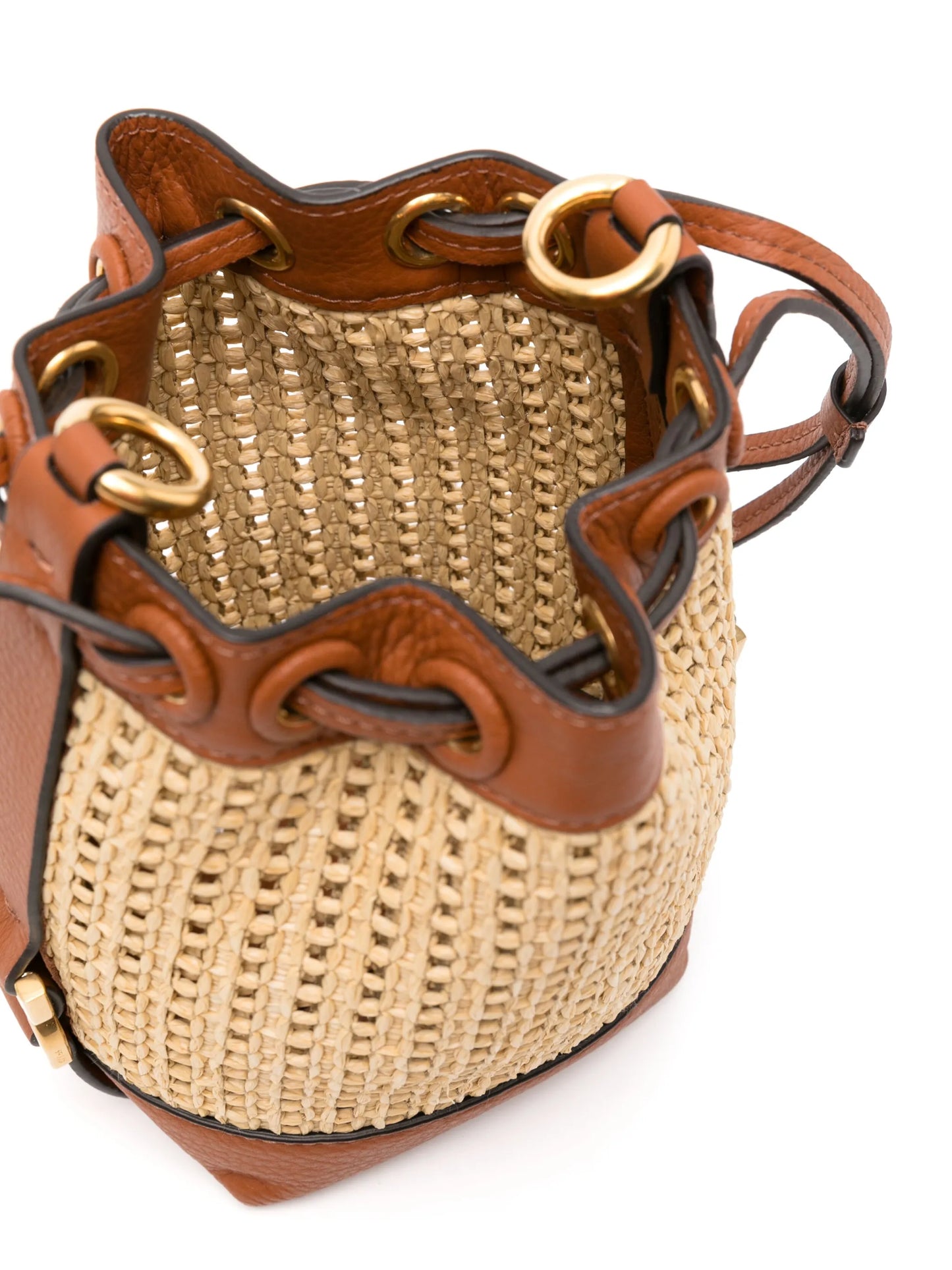 mini Marcie raffia bucket bag