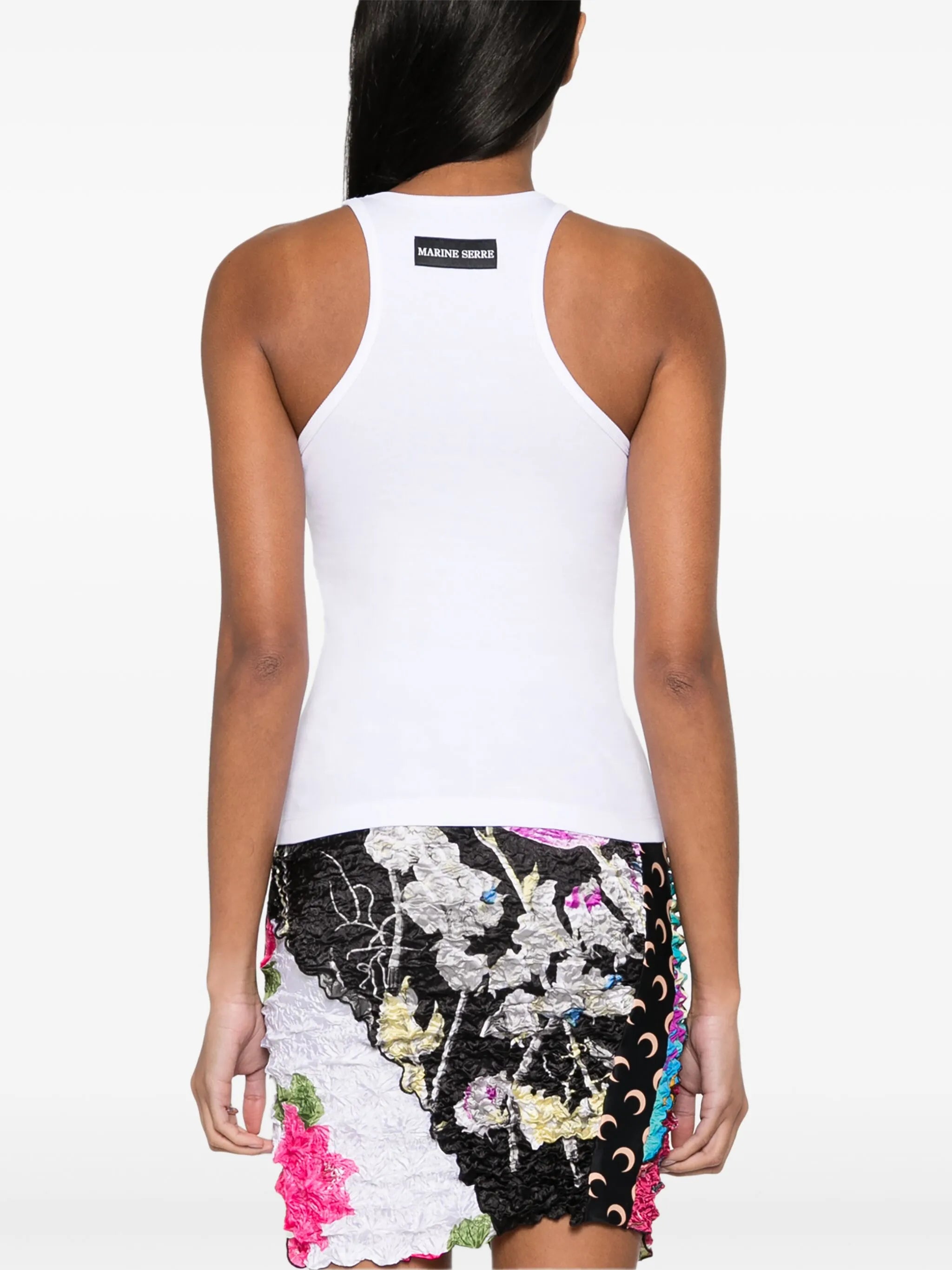 Crescent Moon-embroidered tank top