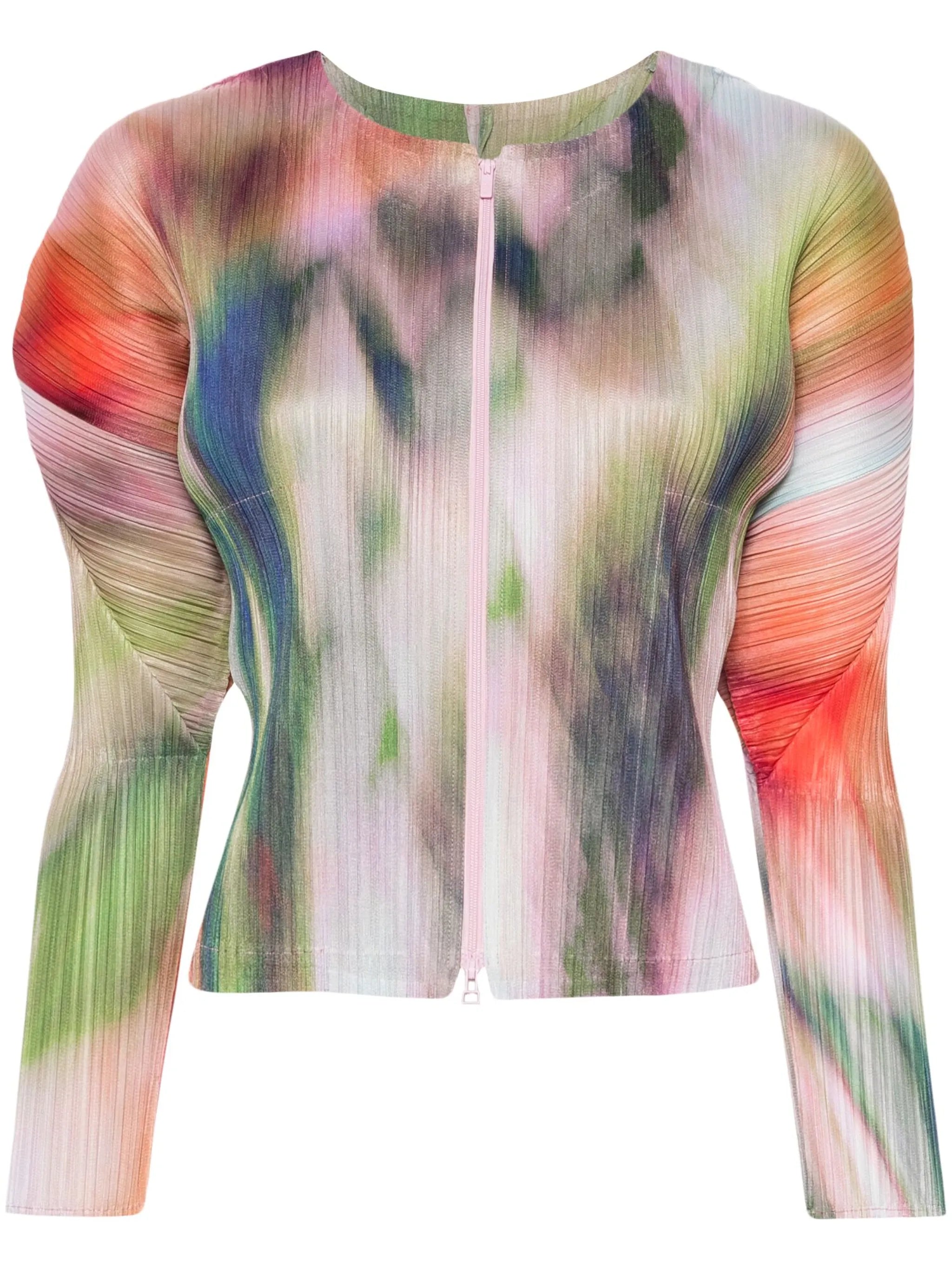 Turnip & Spinach plissé-effect jacket