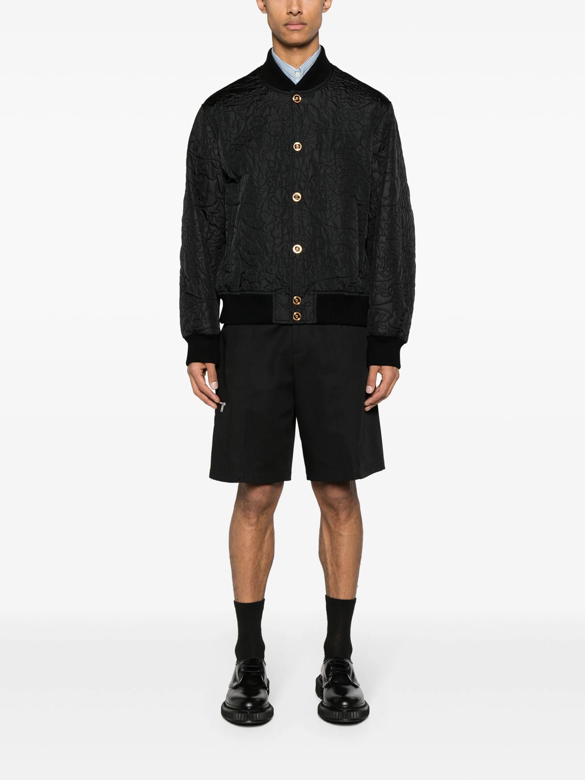 Barocco-quilted bomber jacket