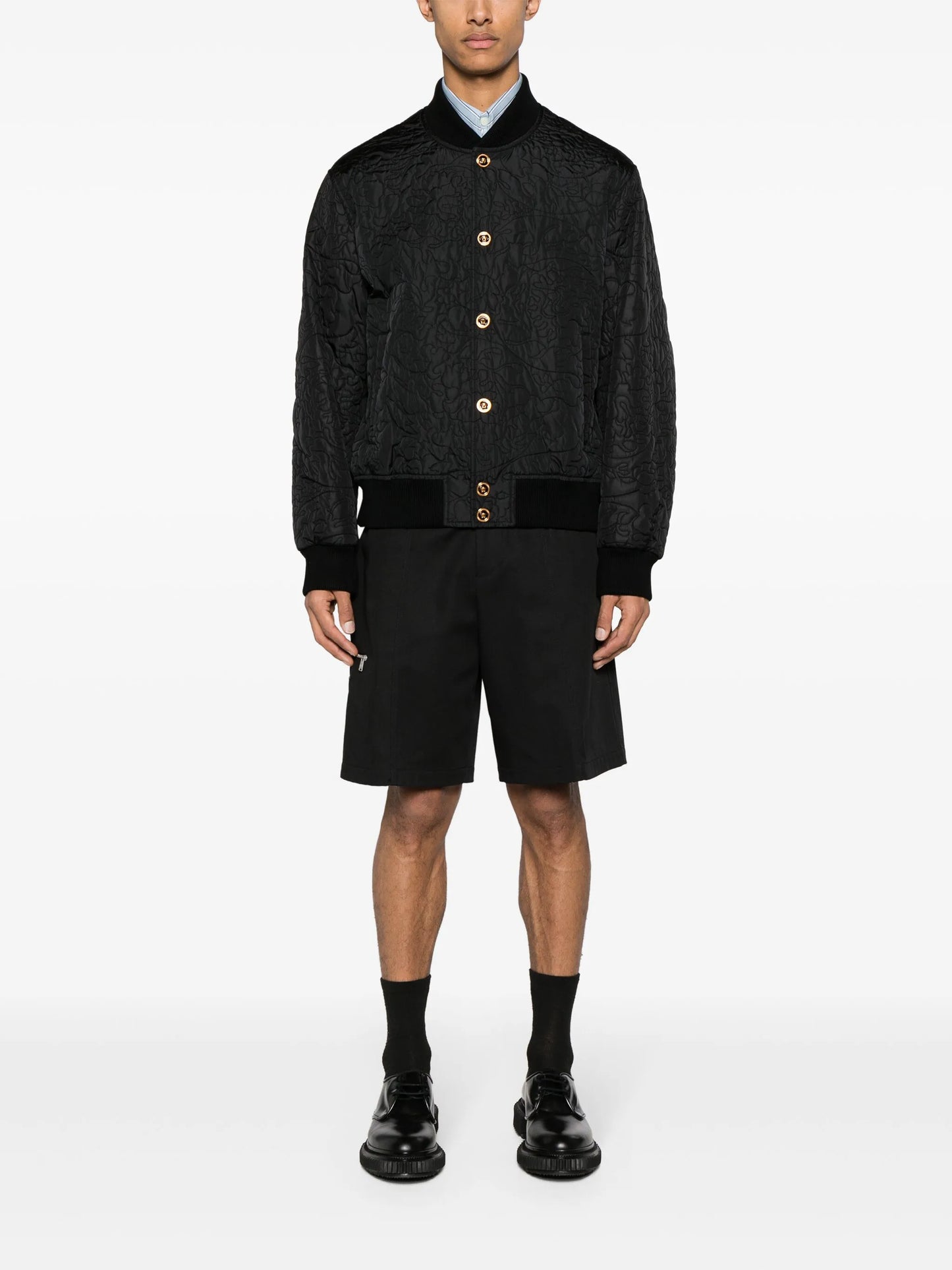 Barocco-quilted bomber jacket