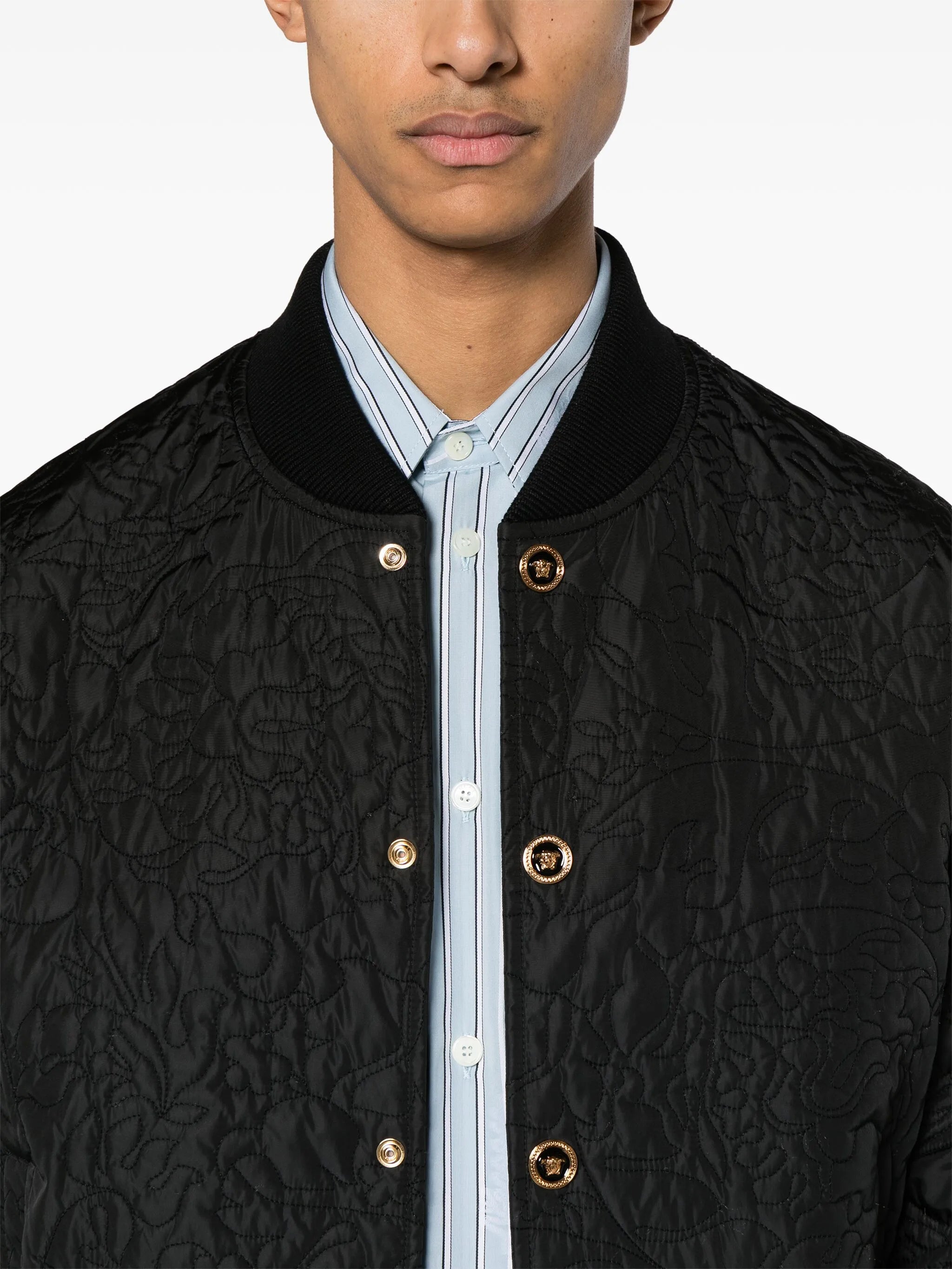 Barocco-quilted bomber jacket