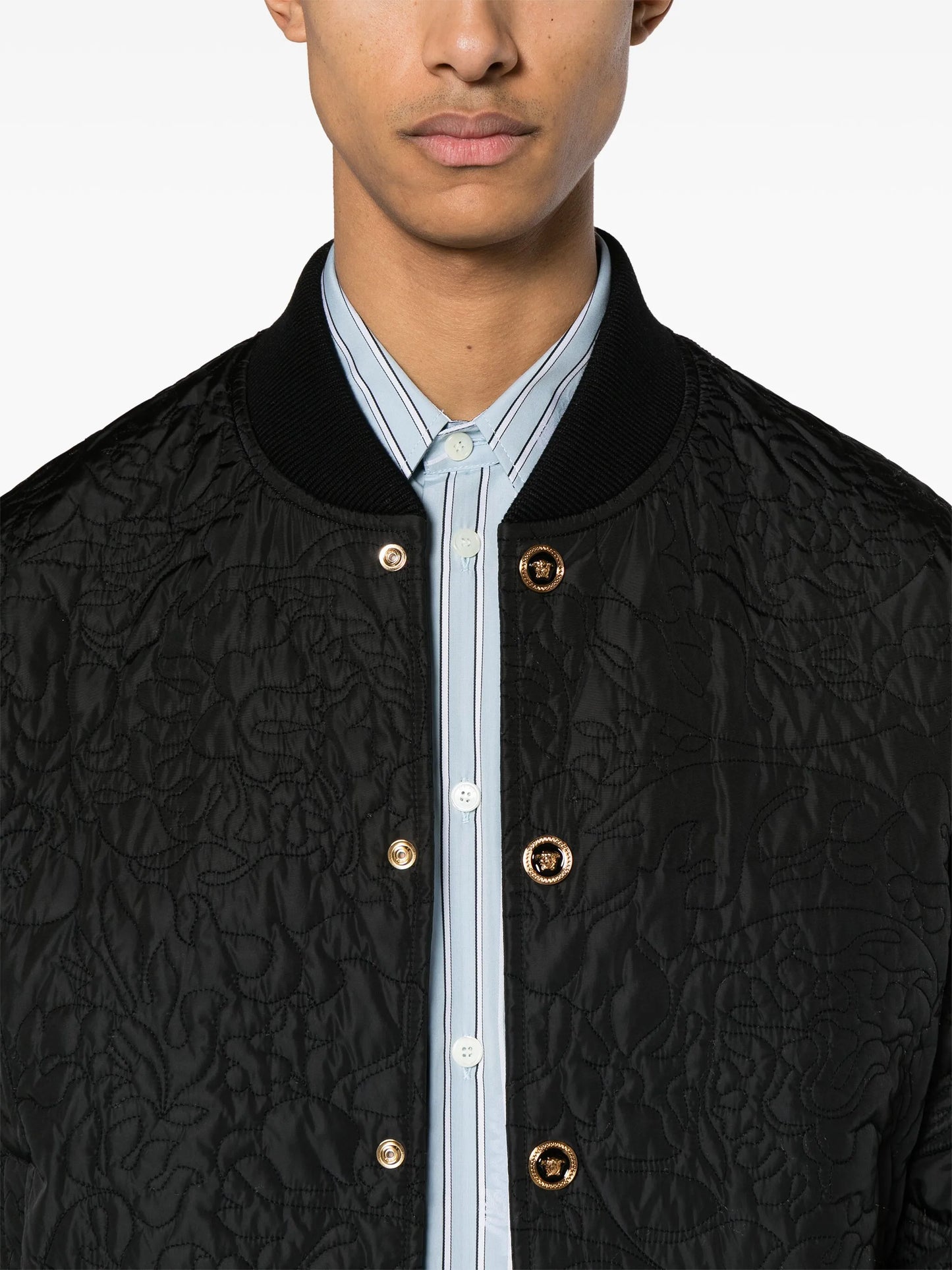 Barocco-quilted bomber jacket