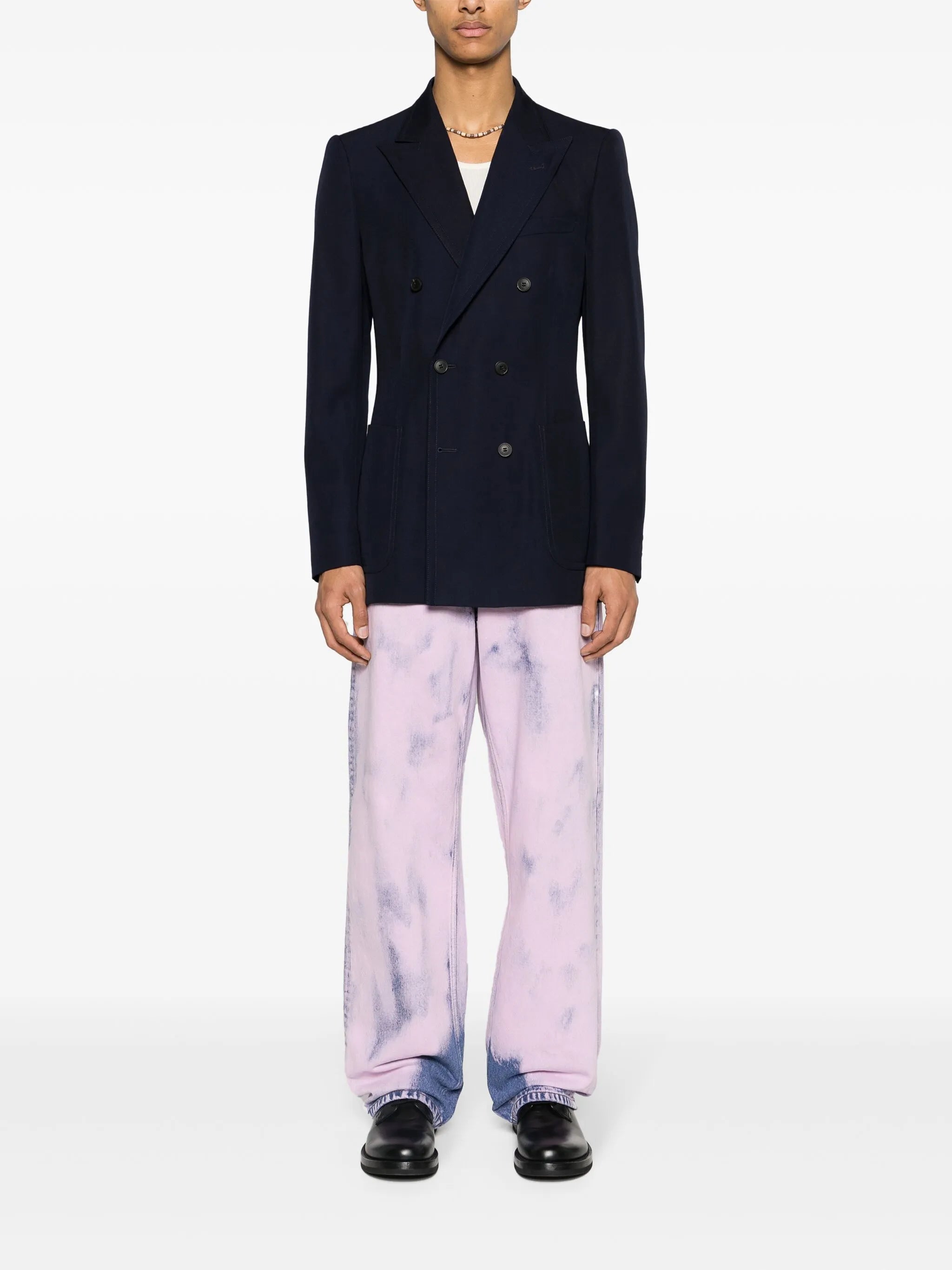 acid-wash wide-leg jeans