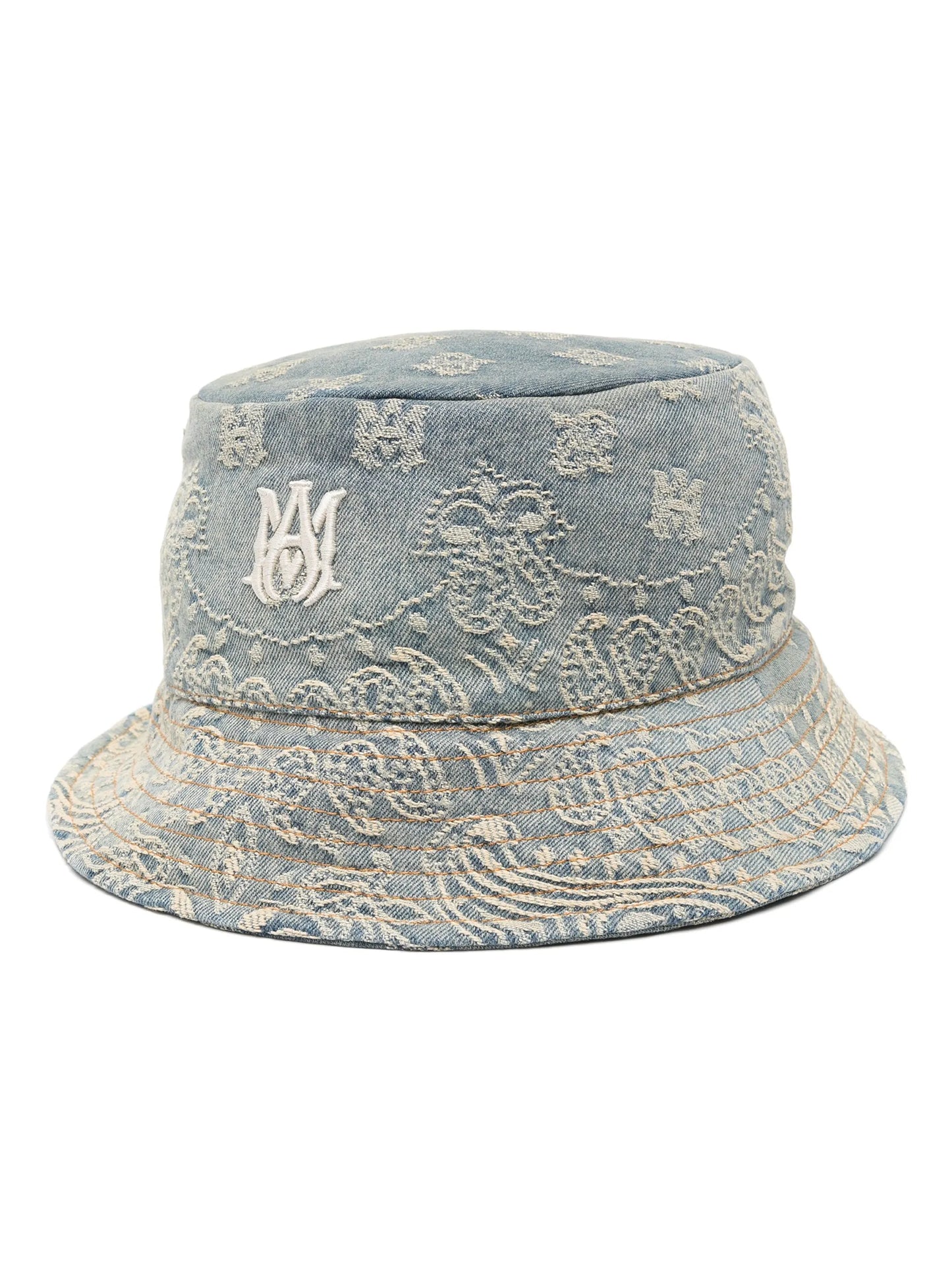 embroidered bandana print bucket hat