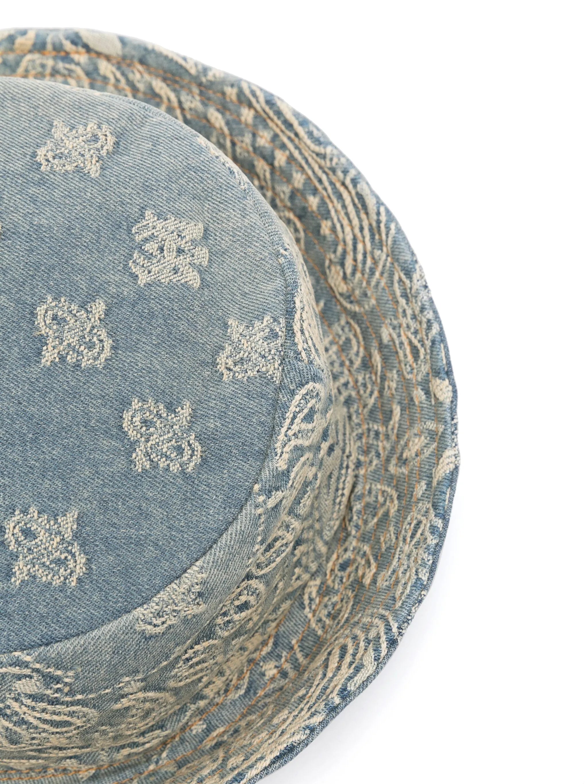 embroidered bandana print bucket hat