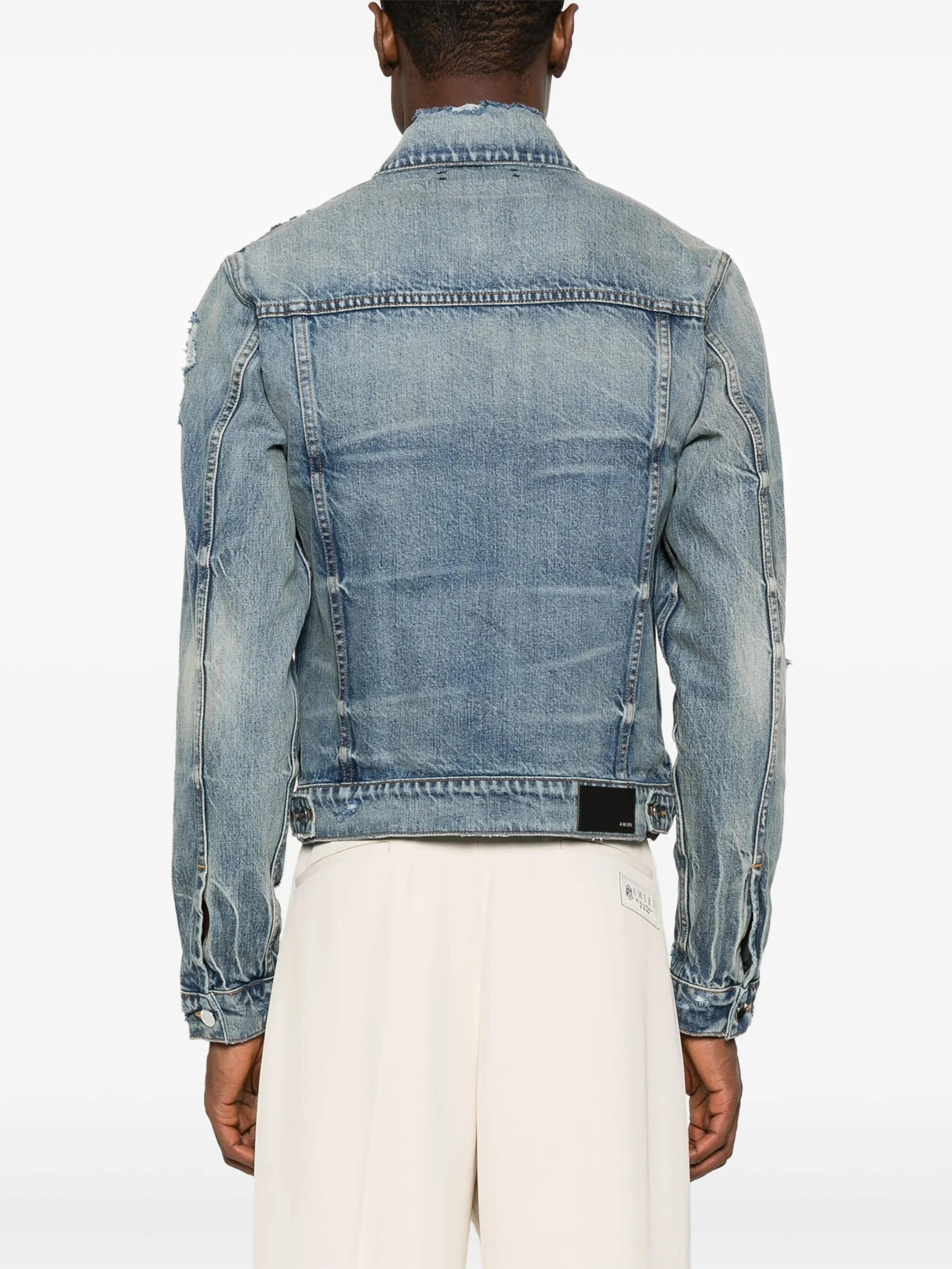 distressed-effect denim jacket